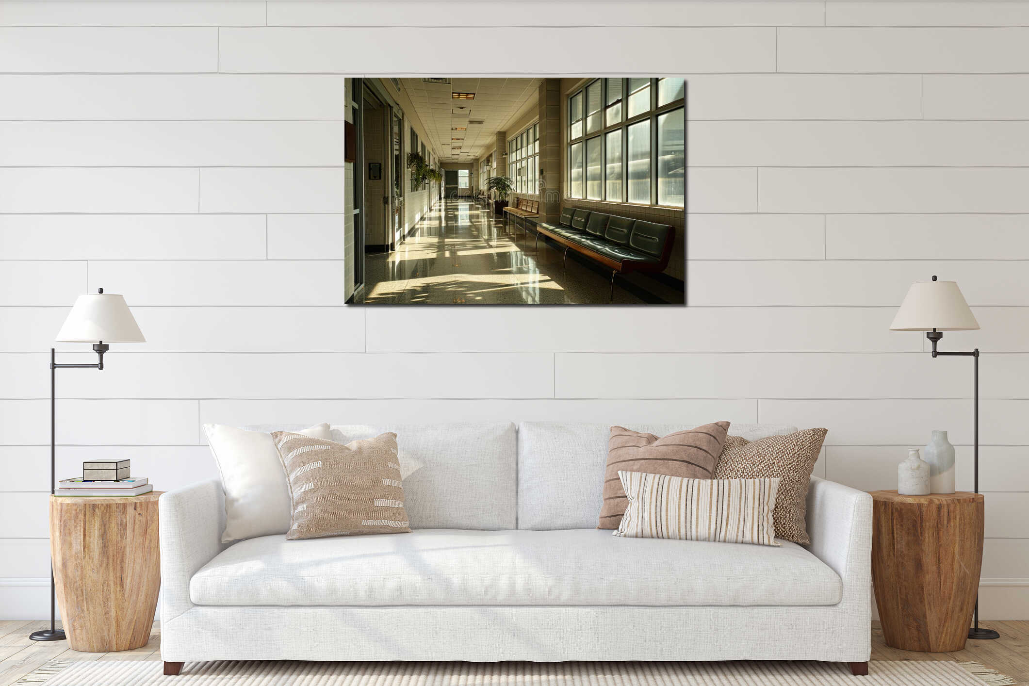 Canvas hanging interior mockup