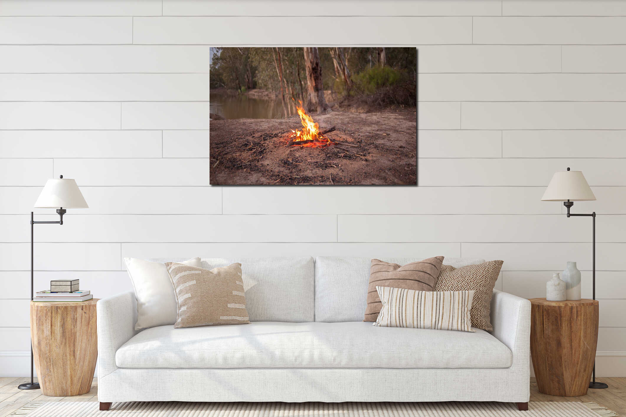 Canvas hanging interior mockup