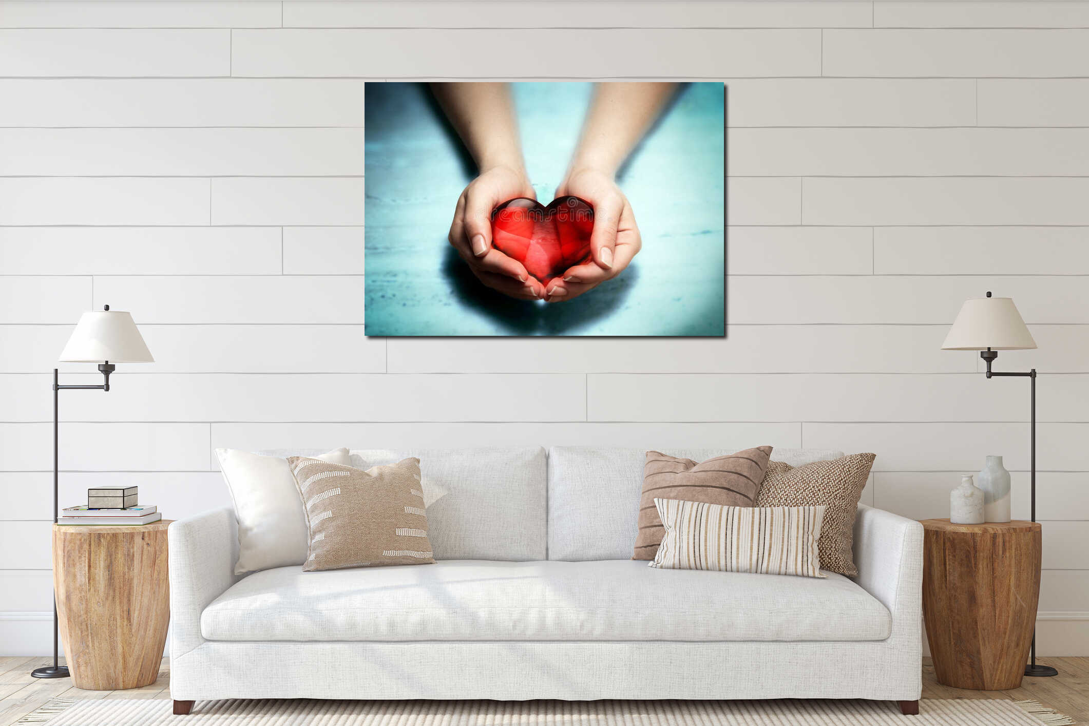 Canvas hanging interior mockup