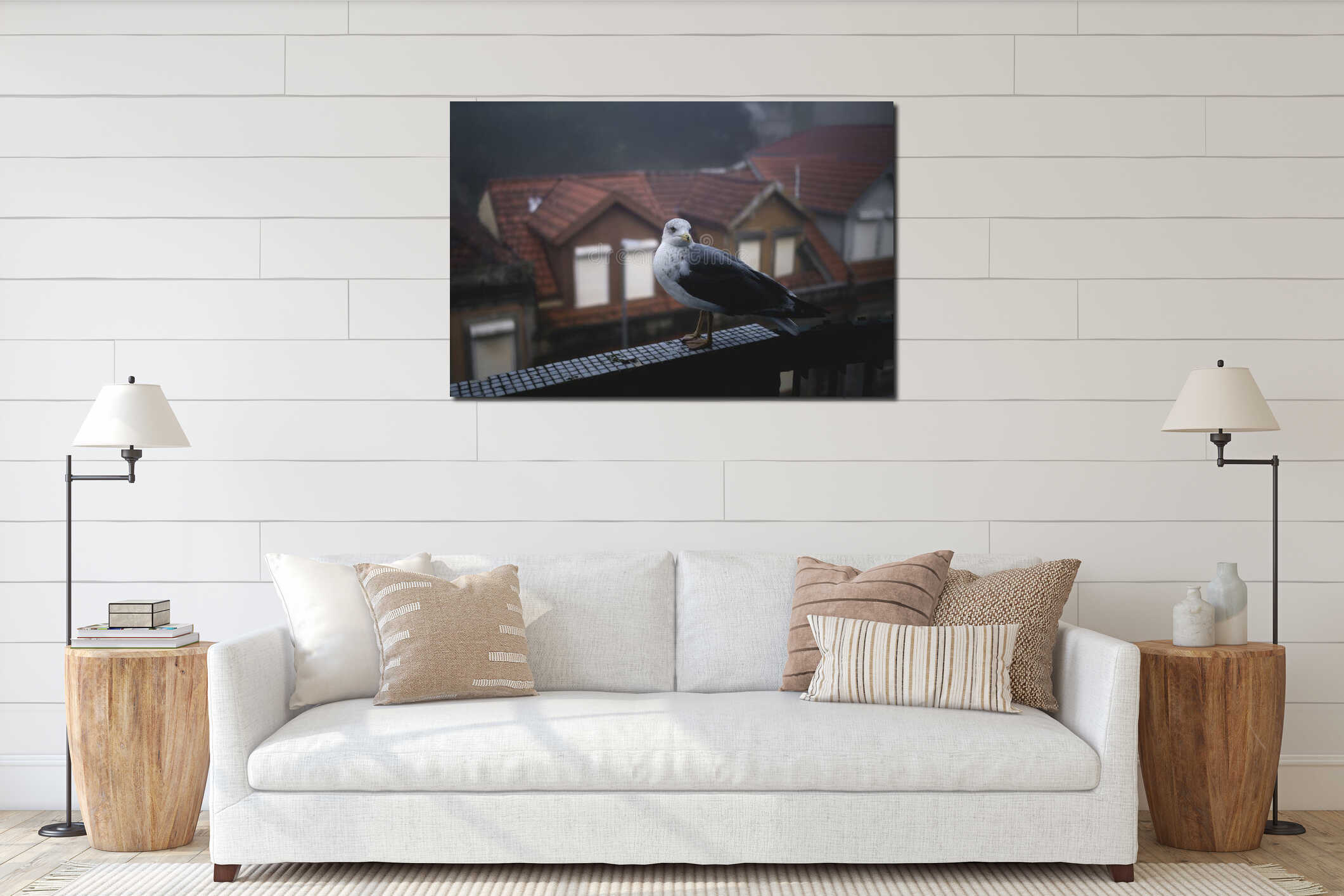 Canvas hanging interior mockup