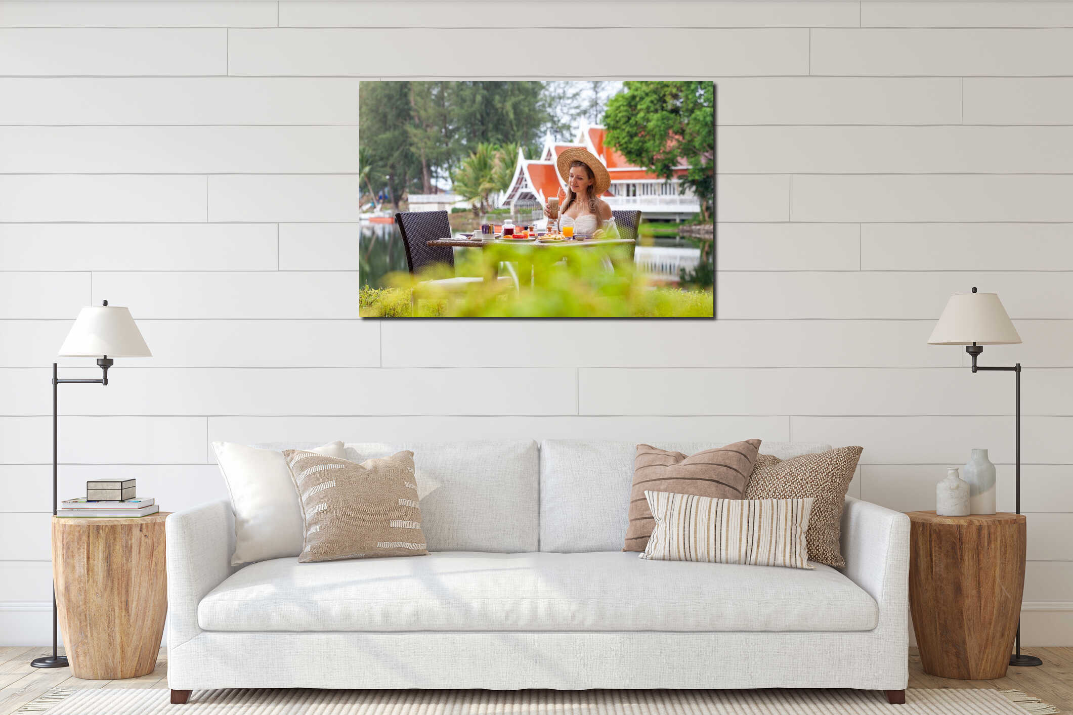 Canvas hanging interior mockup