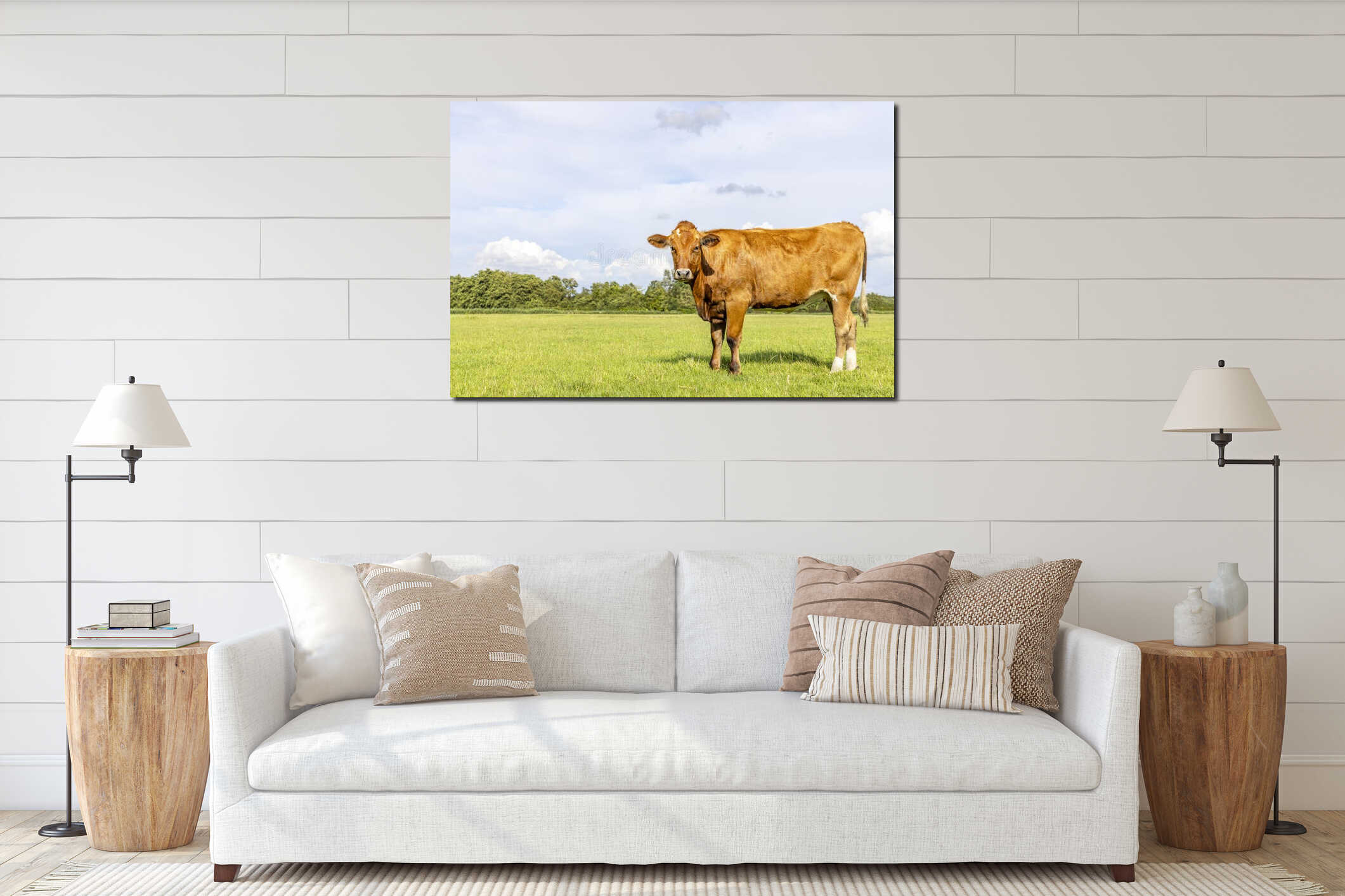 Canvas hanging interior mockup