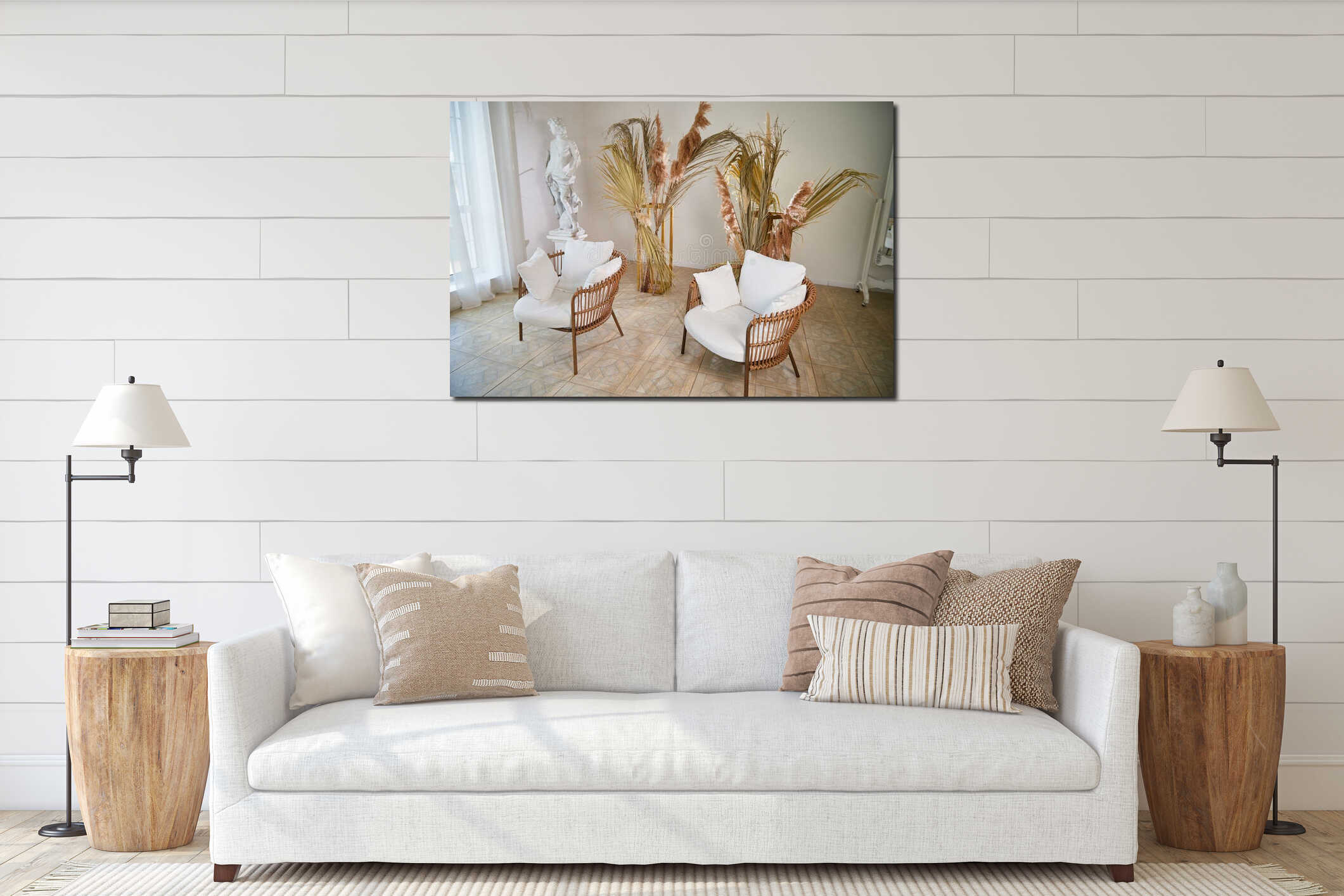 Canvas hanging interior mockup