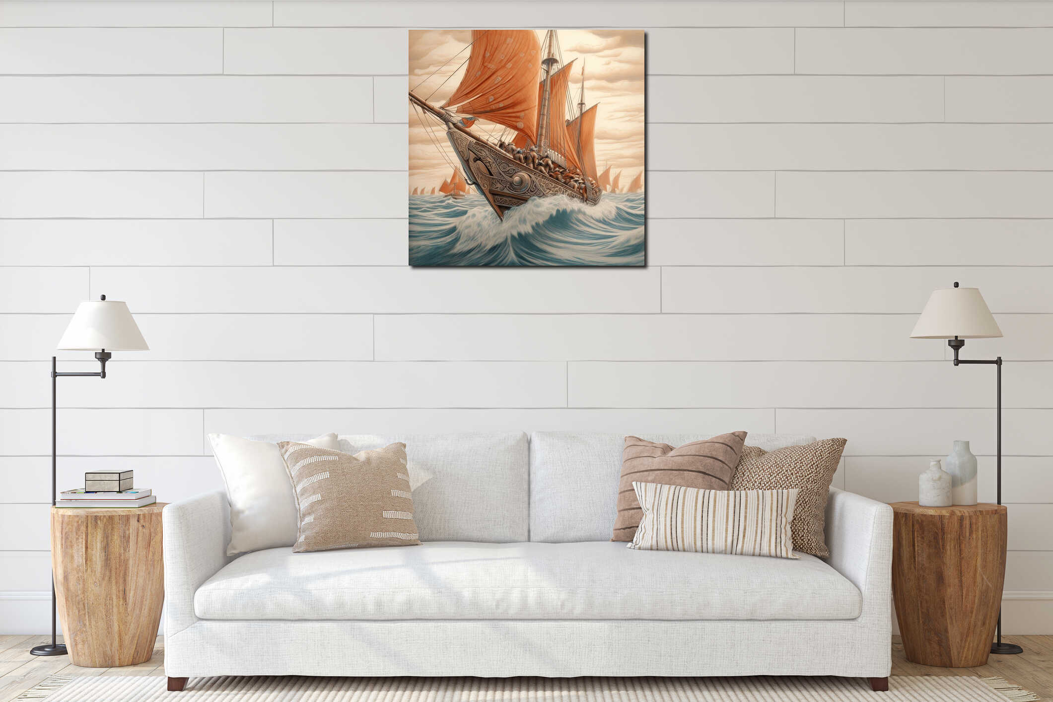 Canvas hanging interior mockup