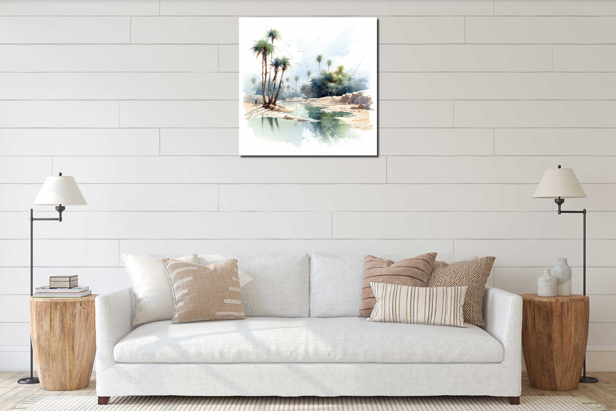 Canvas hanging interior mockup