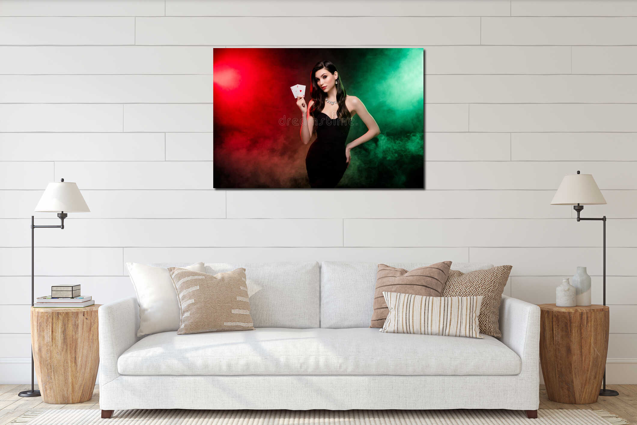 Canvas hanging interior mockup