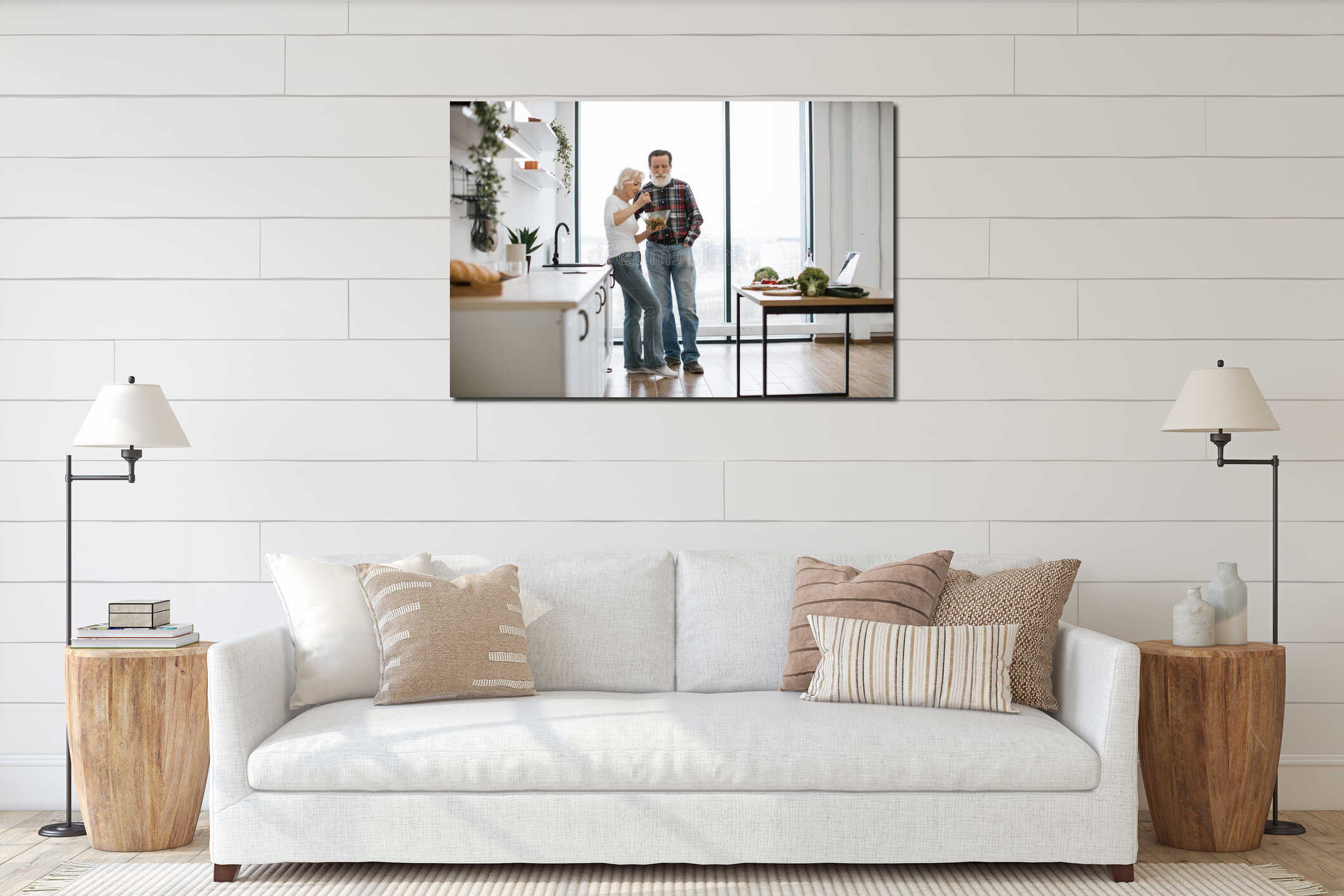 Canvas hanging interior mockup