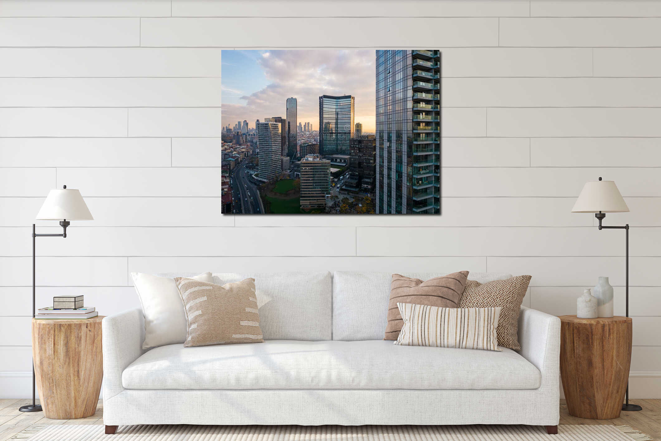 Canvas hanging interior mockup