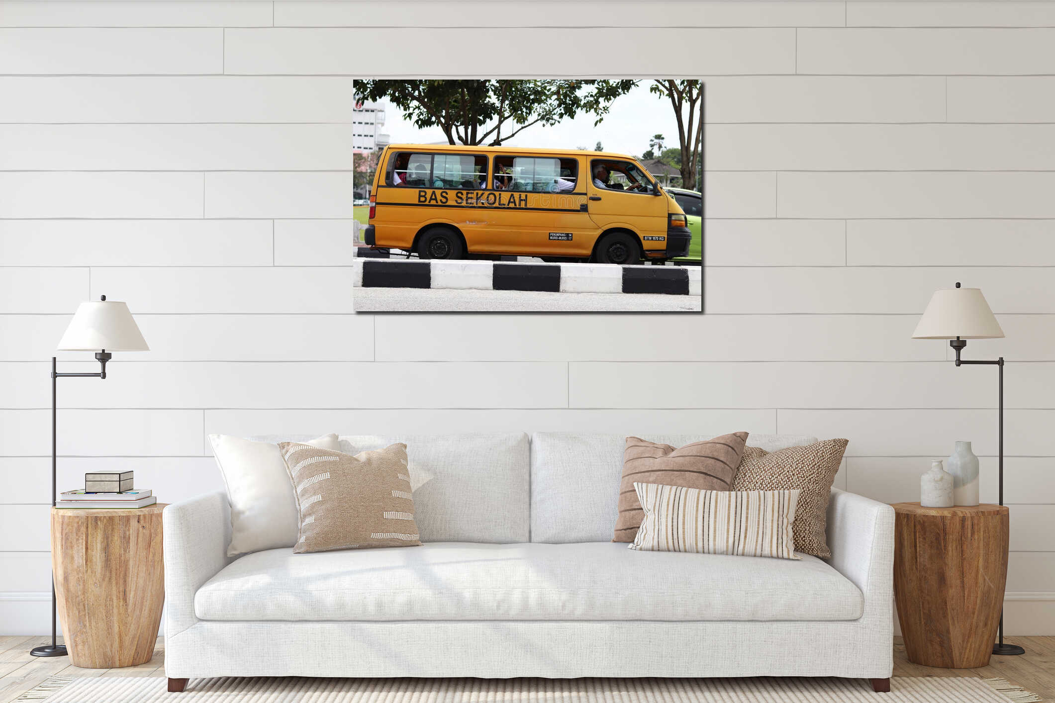 Canvas hanging interior mockup