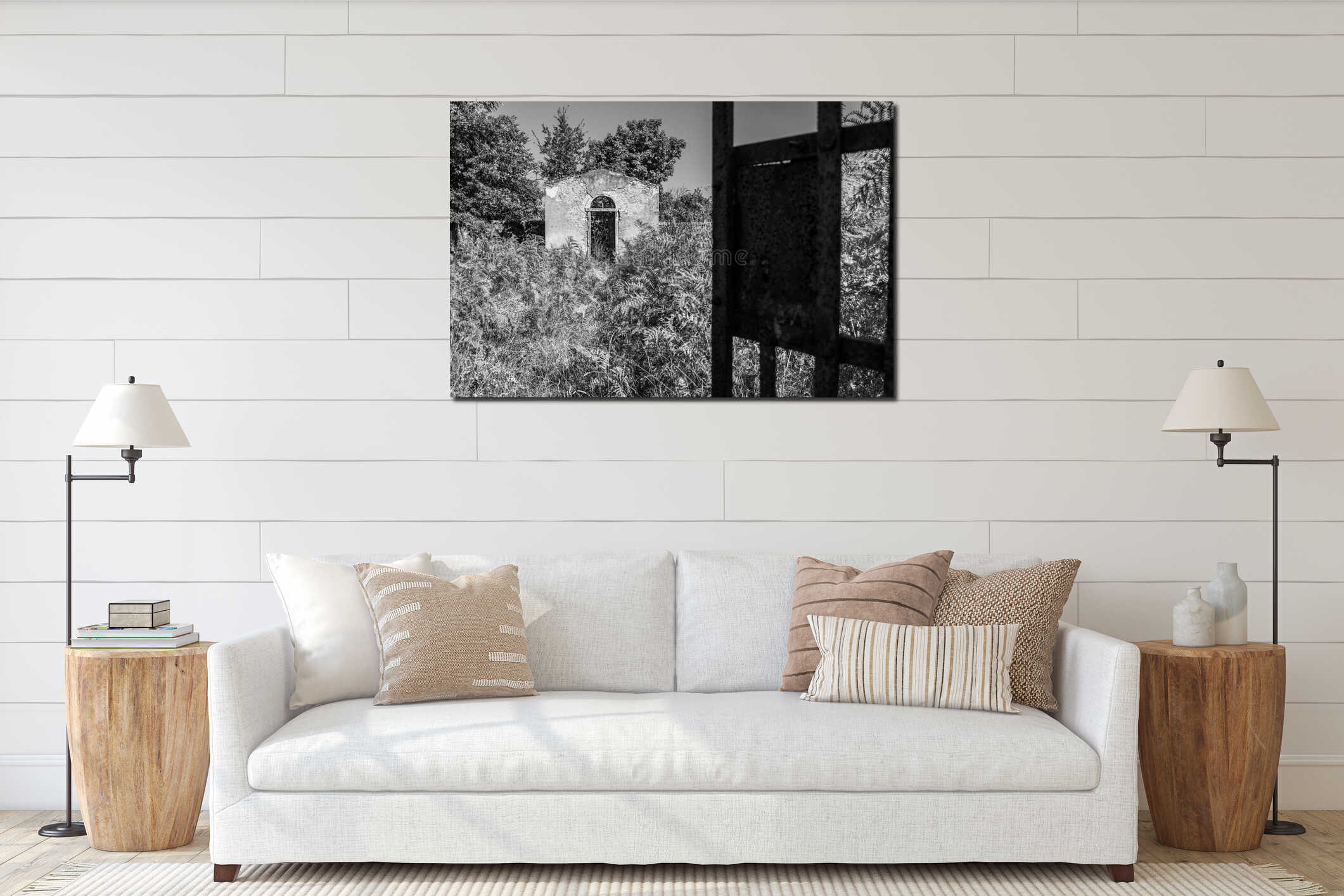 Canvas hanging interior mockup