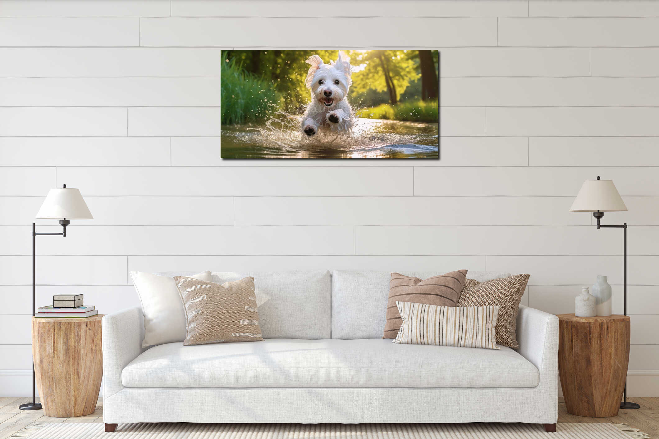 Canvas hanging interior mockup