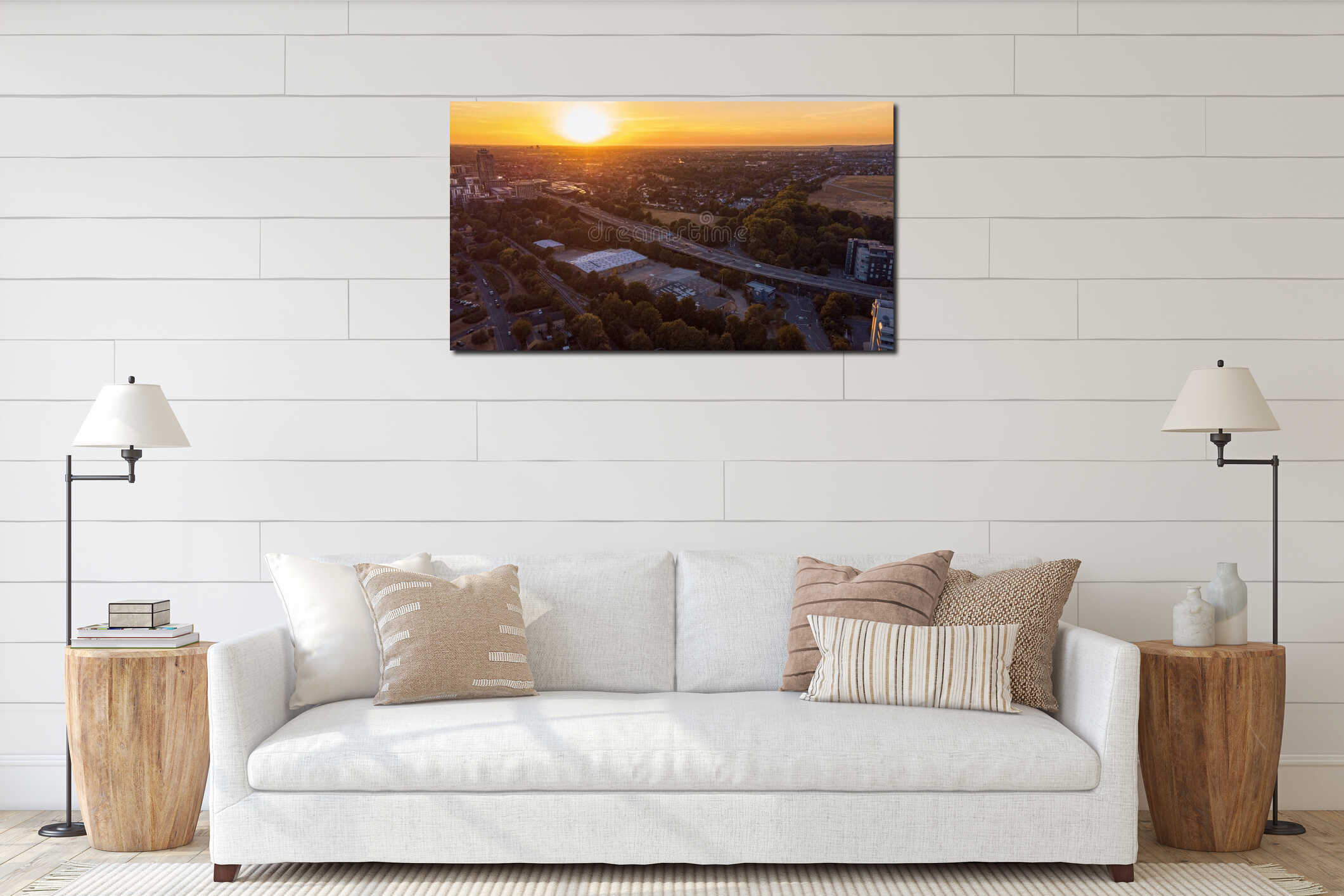 Canvas hanging interior mockup