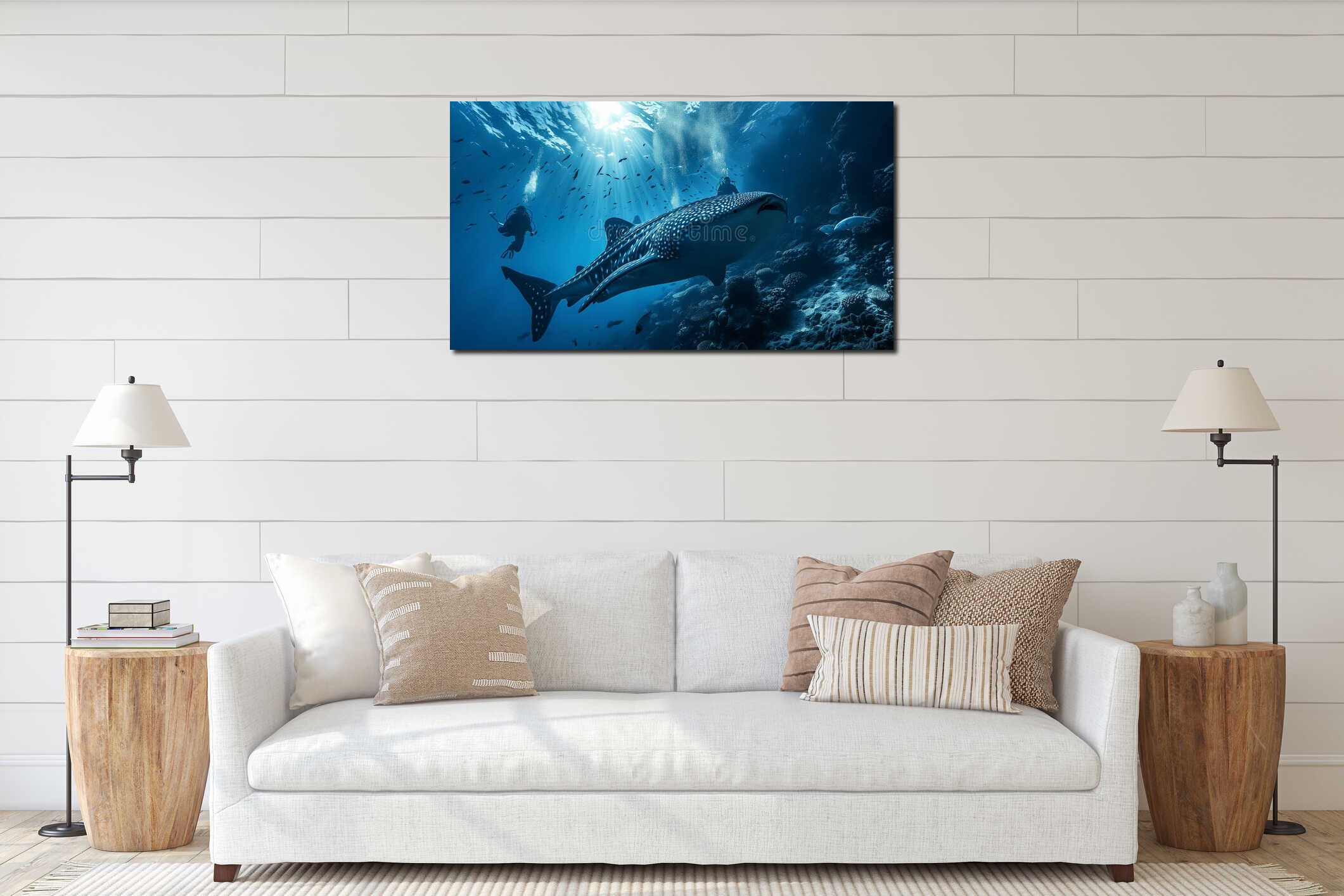 Canvas hanging interior mockup