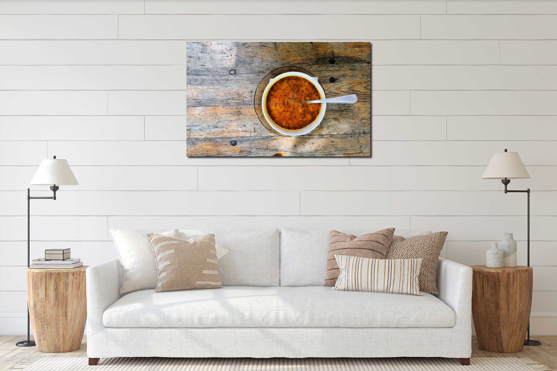 Canvas hanging interior mockup