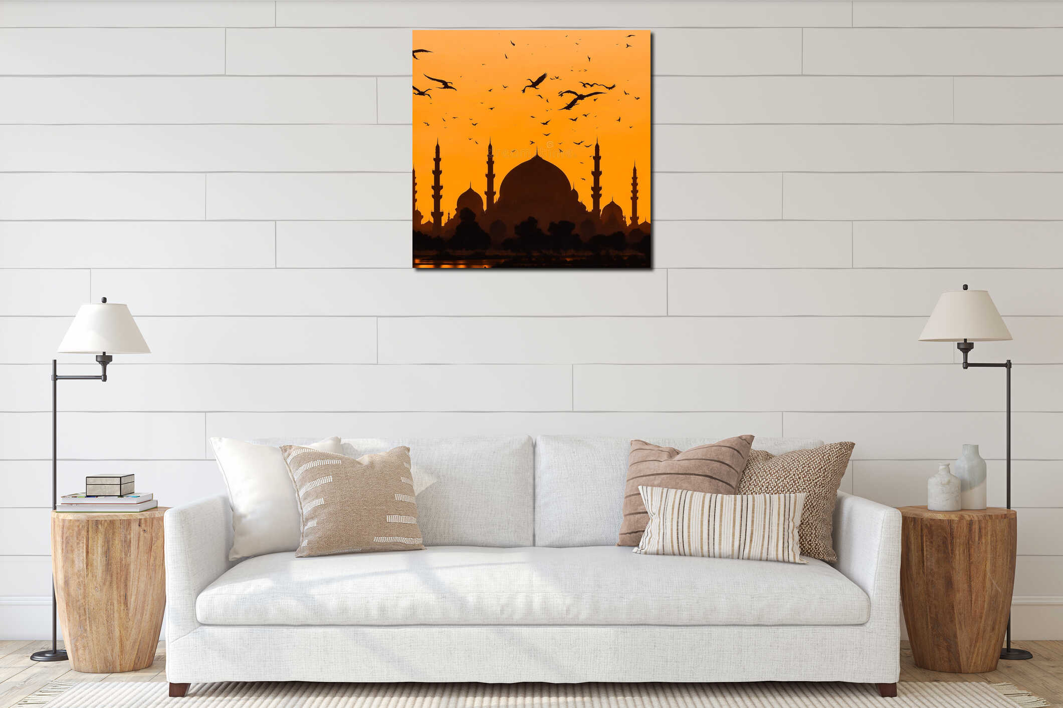 Canvas hanging interior mockup