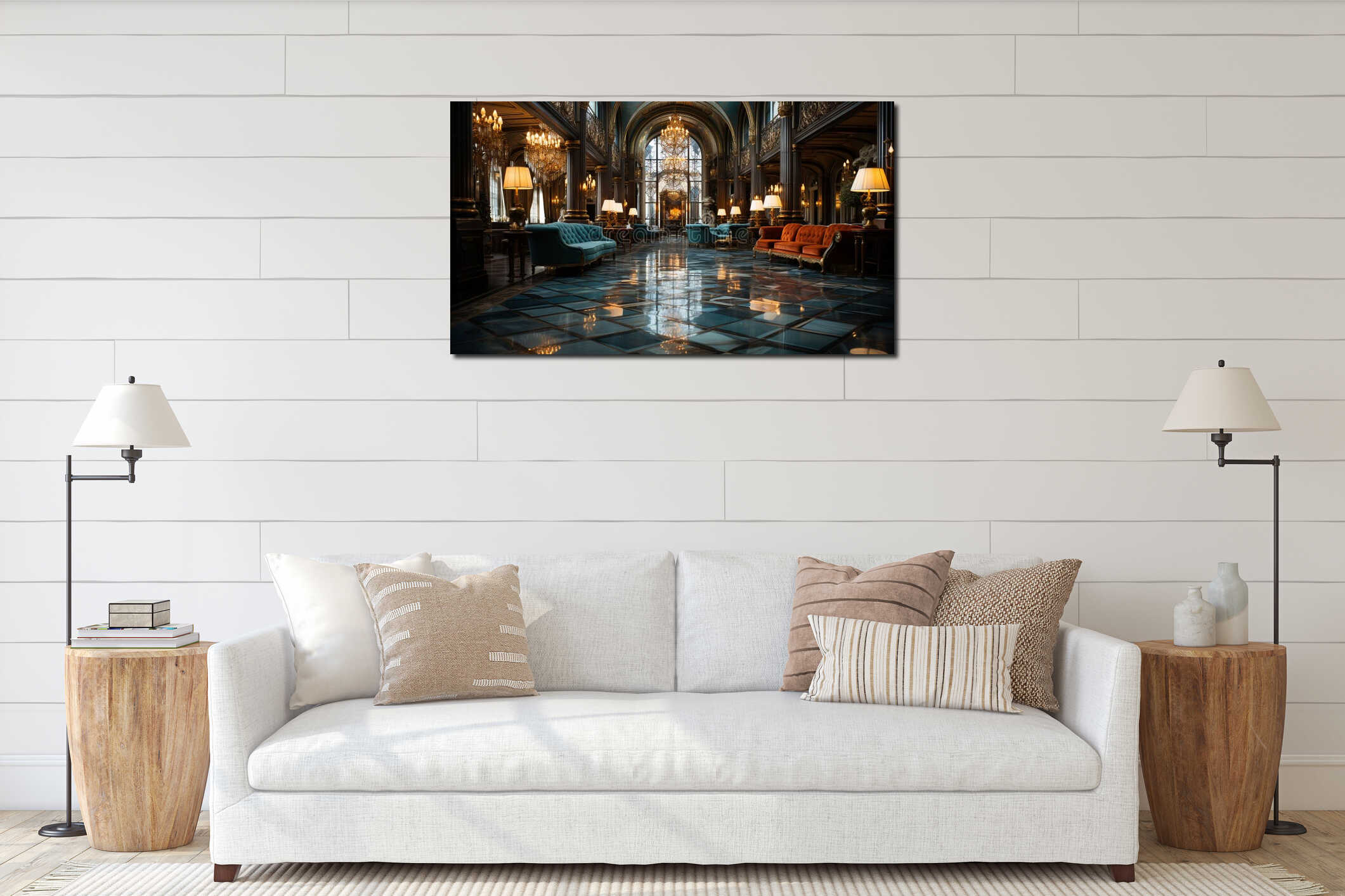Canvas hanging interior mockup