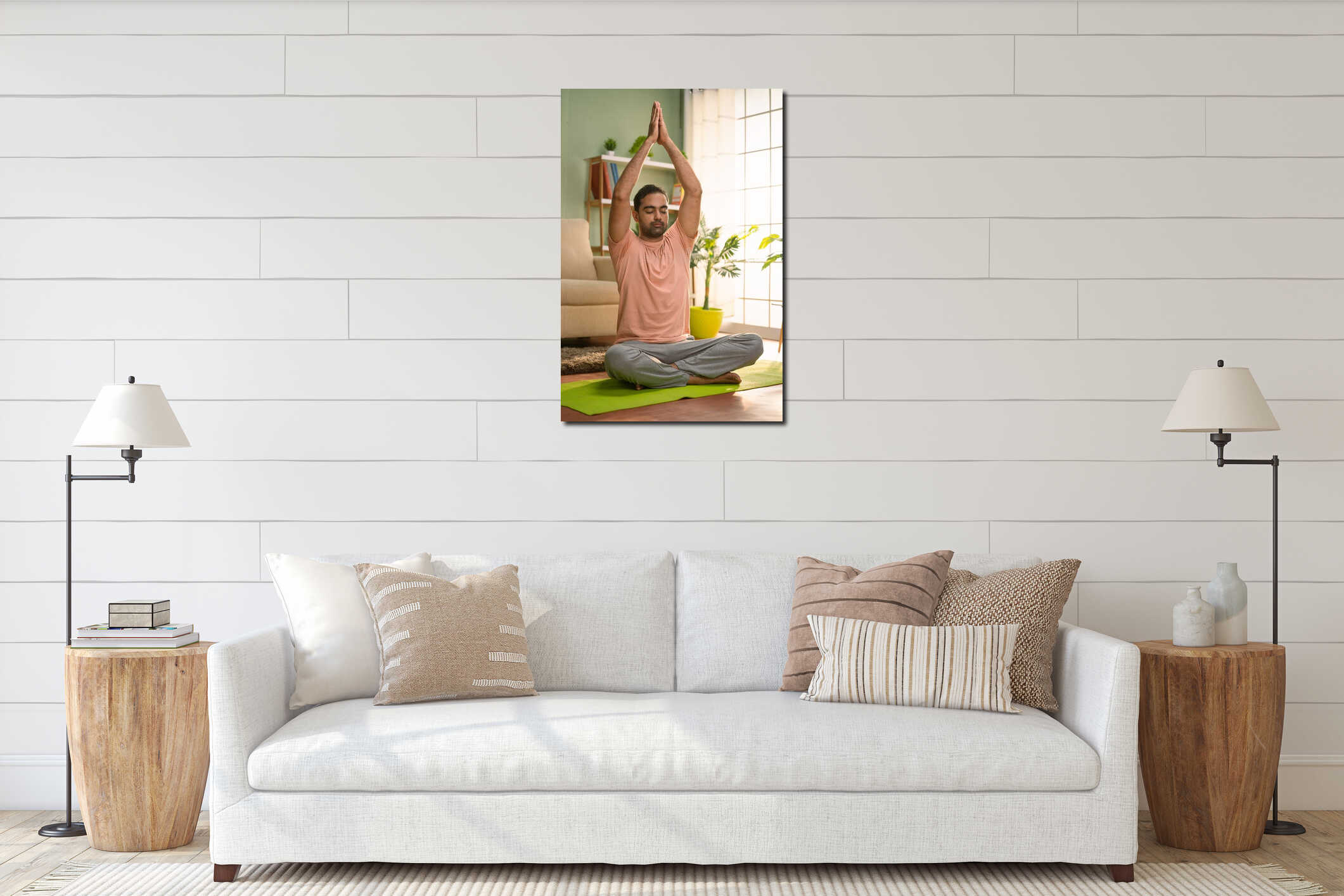 Canvas hanging interior mockup