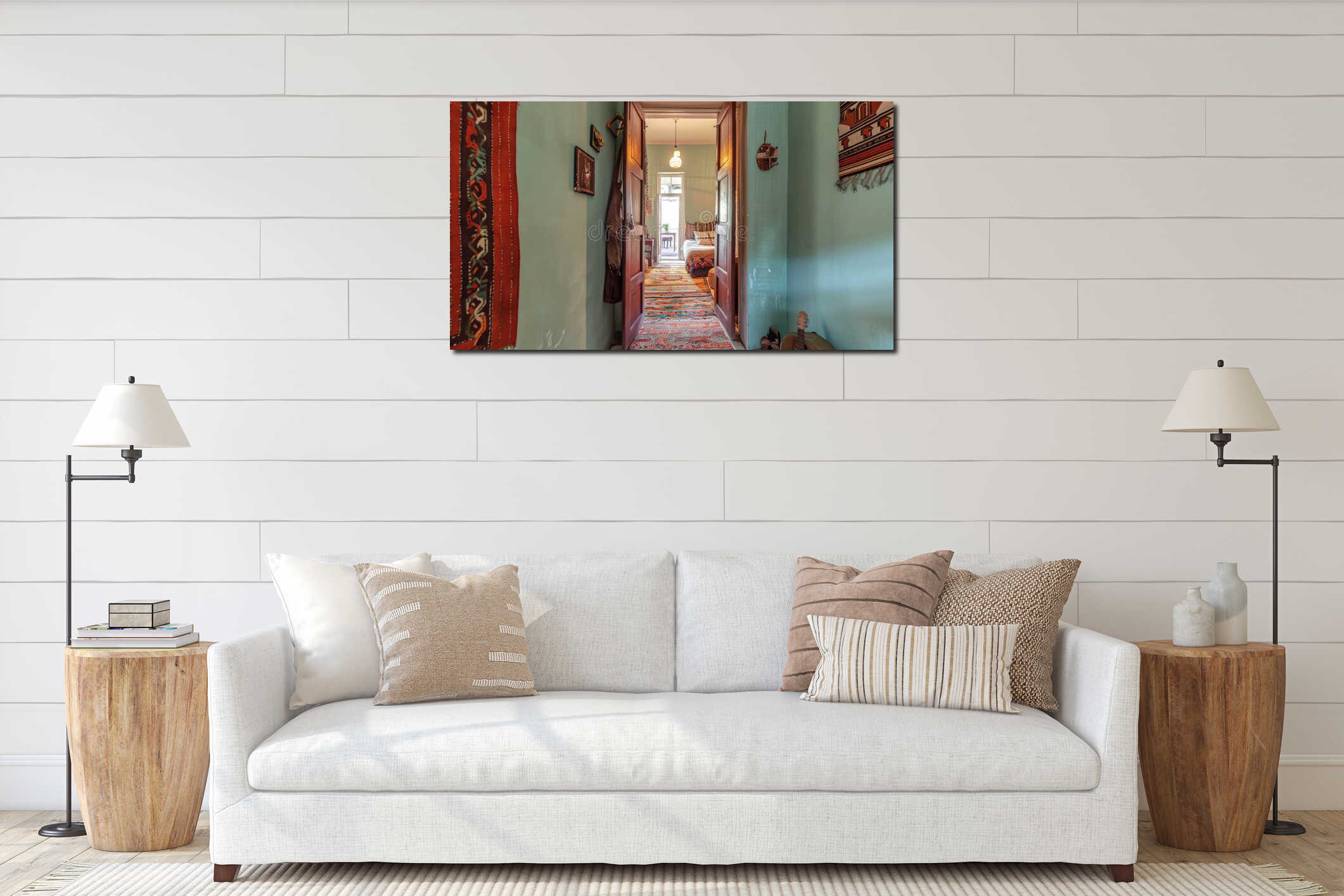 Canvas hanging interior mockup