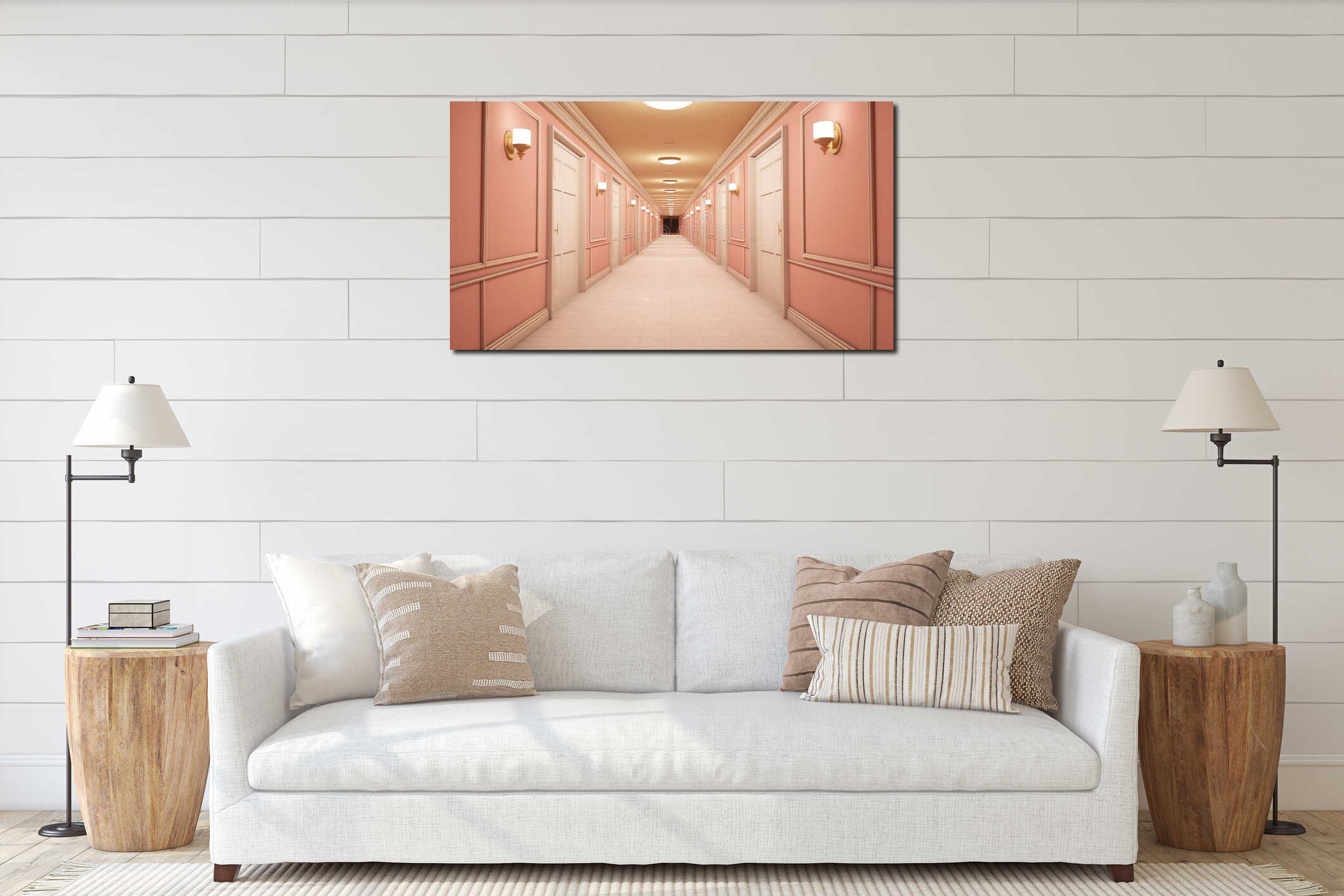 Canvas hanging interior mockup