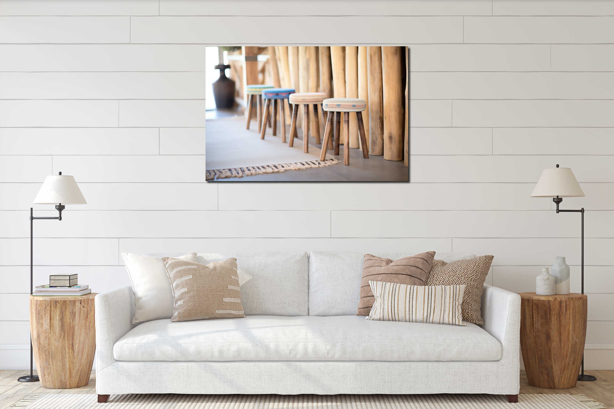 Canvas hanging interior mockup