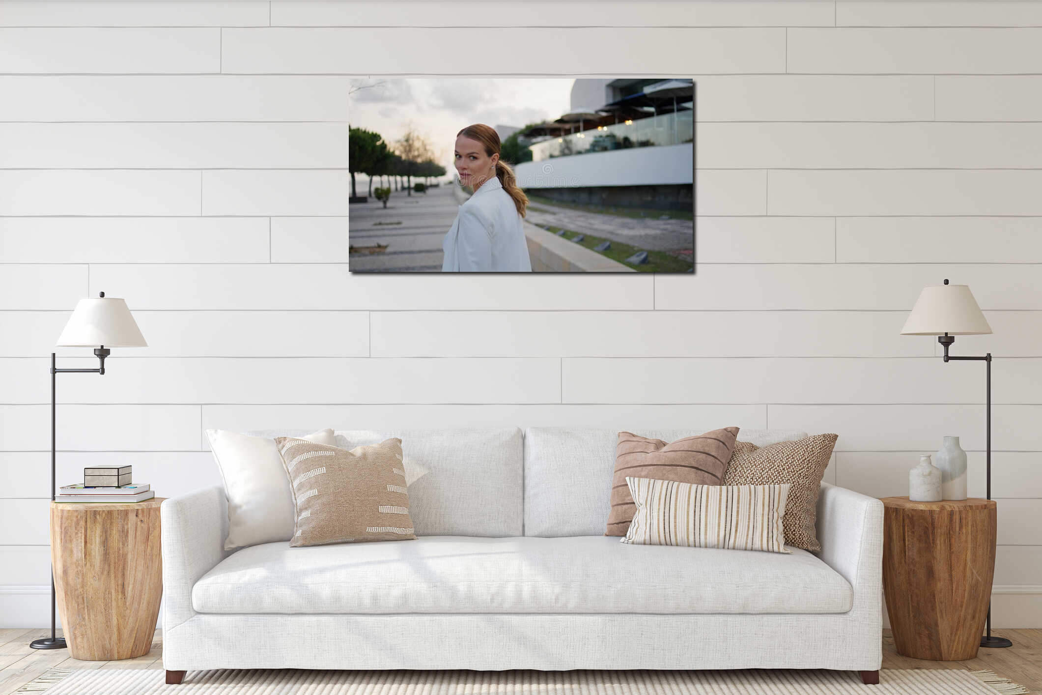 Canvas hanging interior mockup