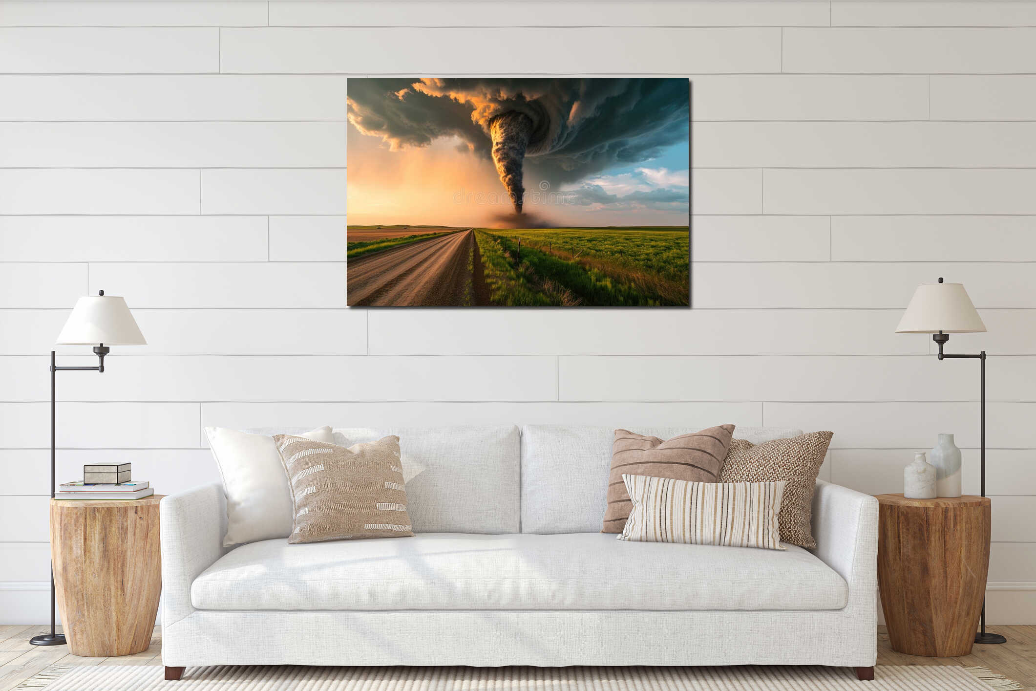 Canvas hanging interior mockup
