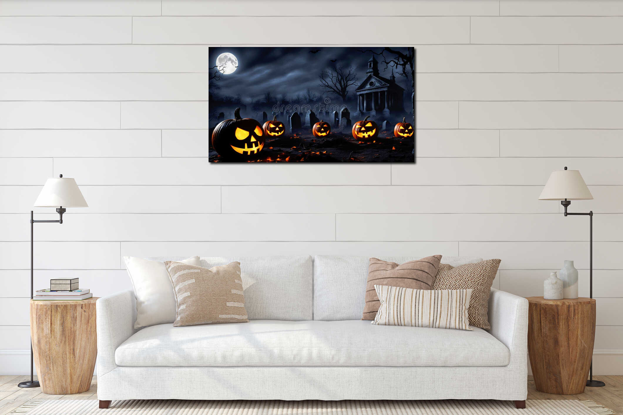 Canvas hanging interior mockup