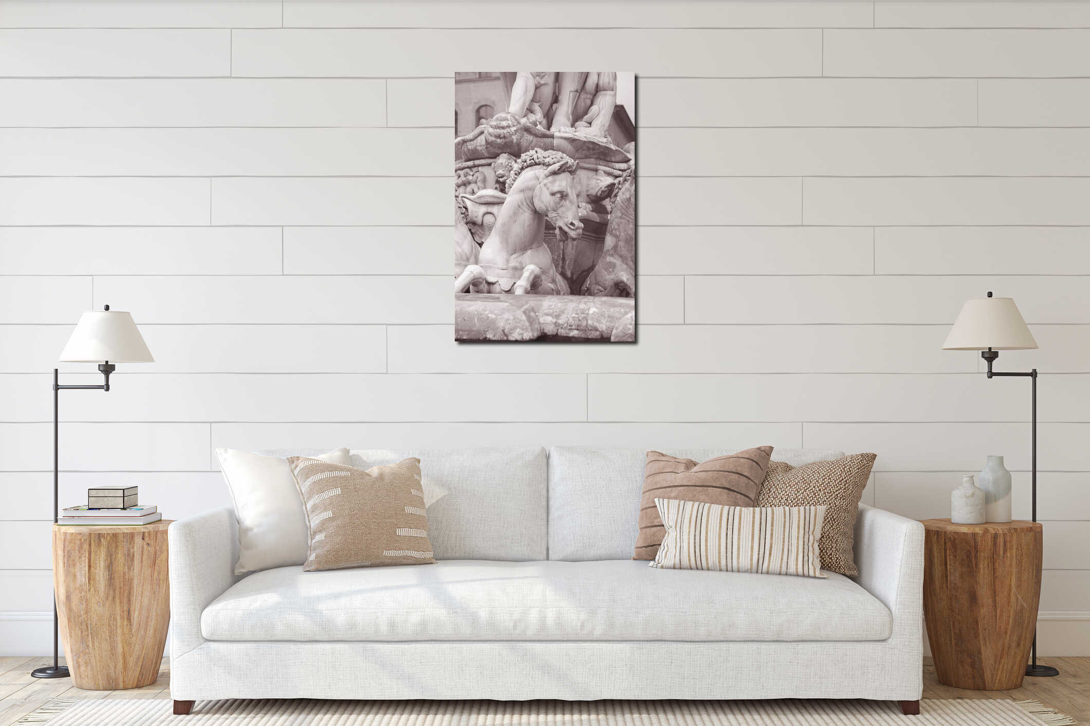 Canvas hanging interior mockup