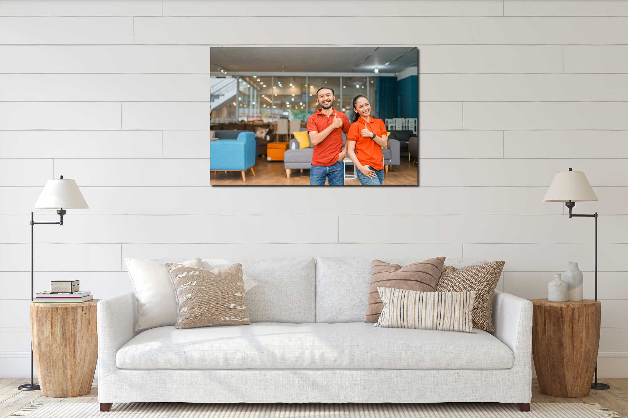 Canvas hanging interior mockup