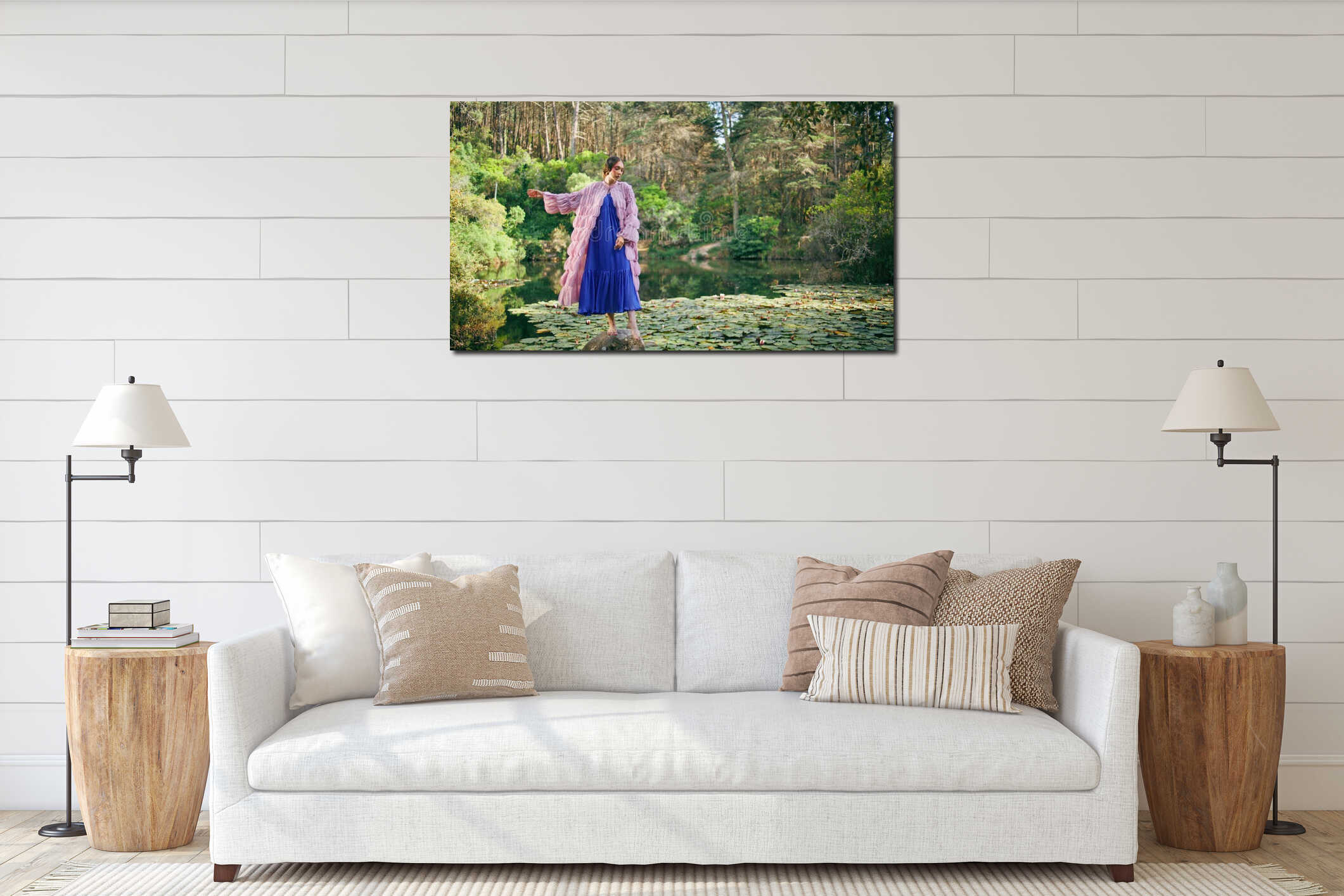 Canvas hanging interior mockup