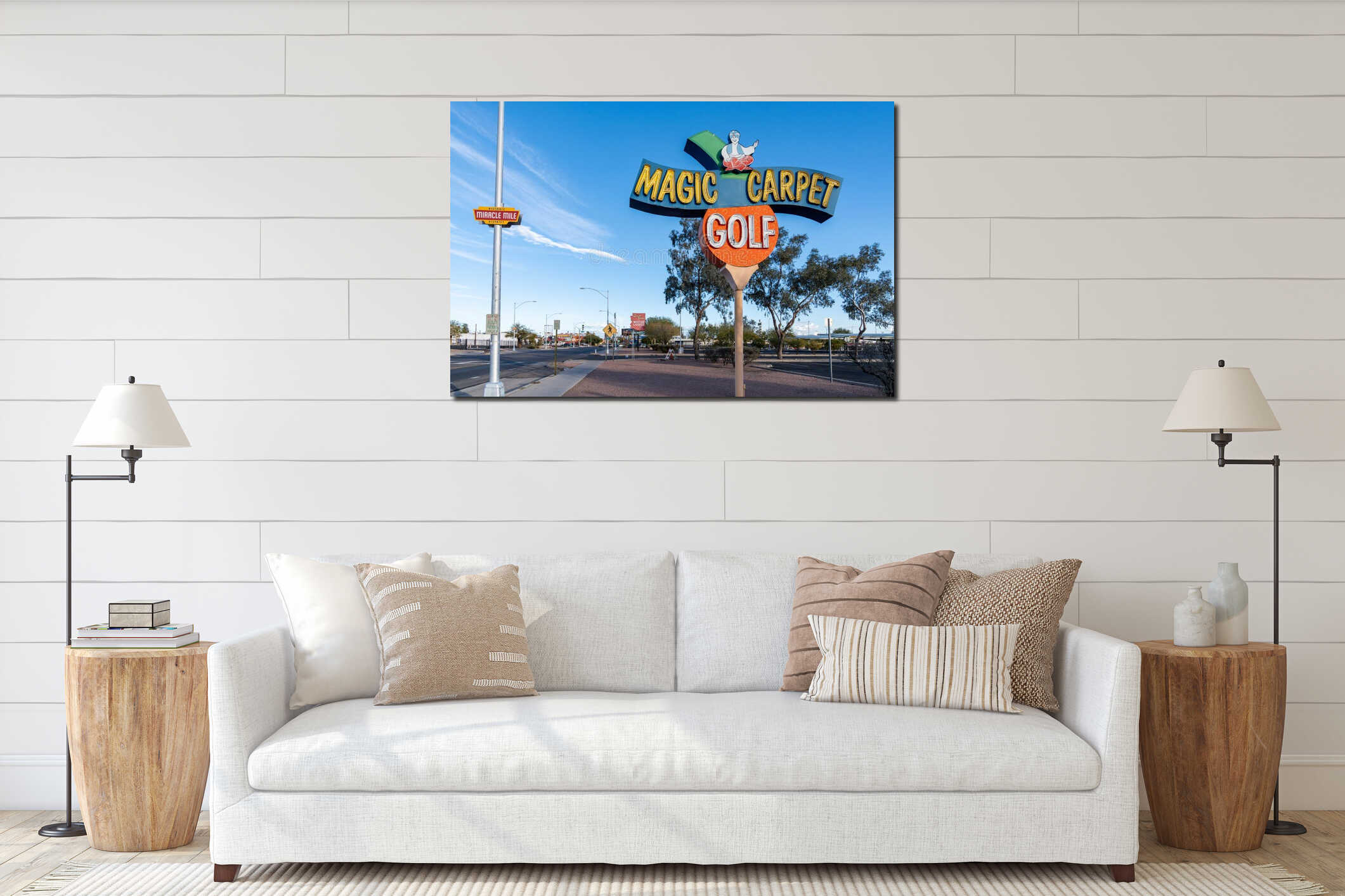 Canvas hanging interior mockup