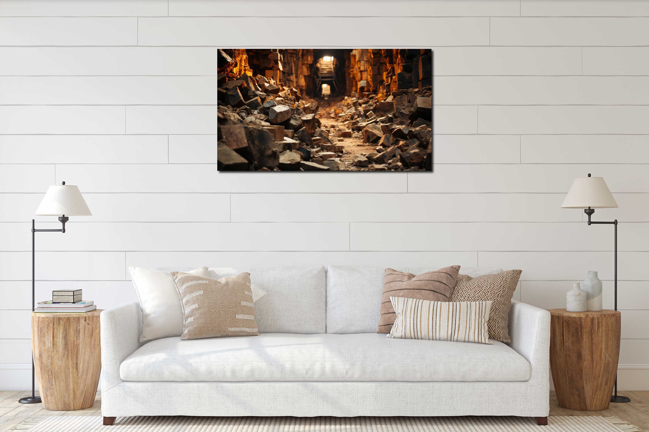 Canvas hanging interior mockup