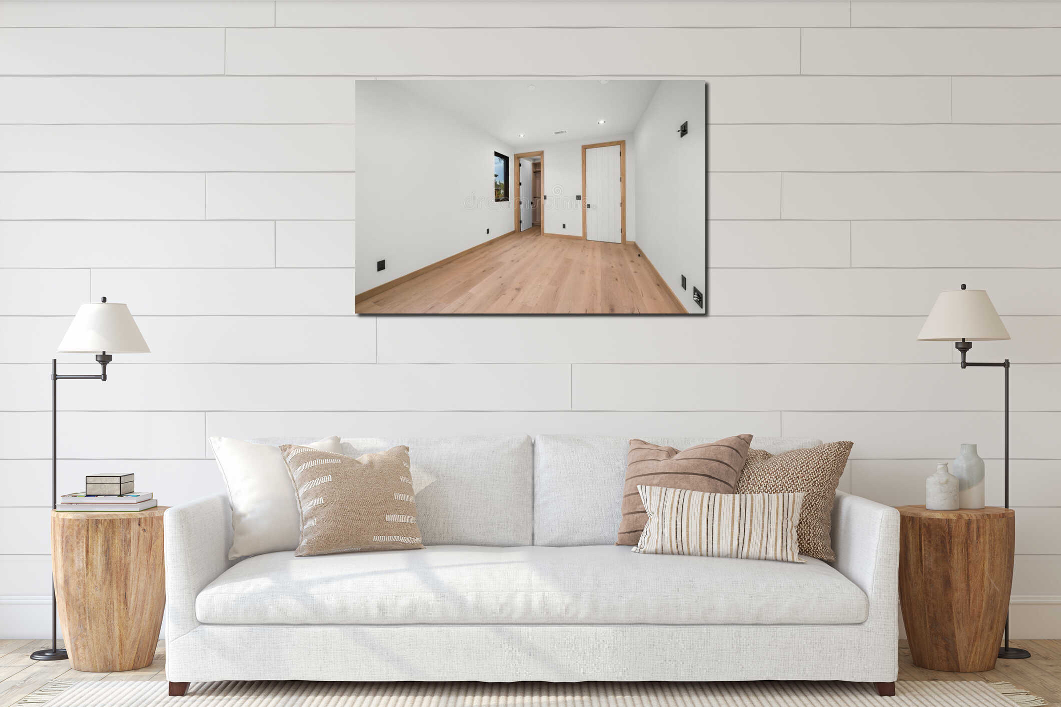 Canvas hanging interior mockup