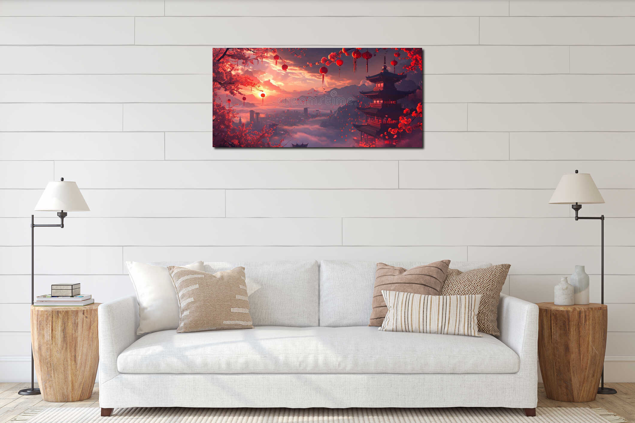 Canvas hanging interior mockup