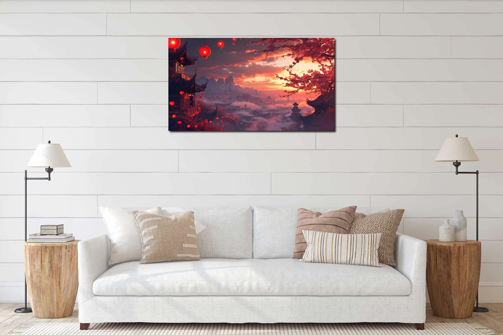 Canvas hanging interior mockup