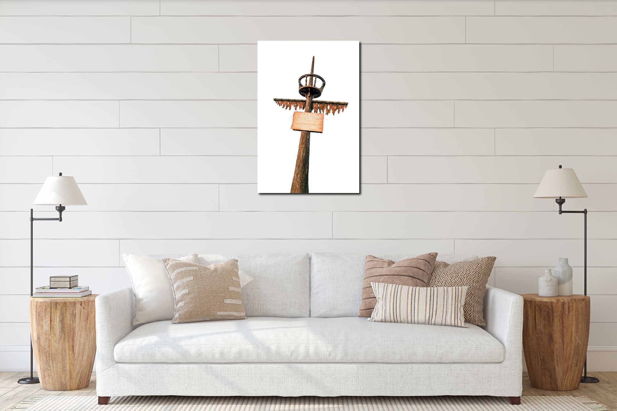 Canvas hanging interior mockup