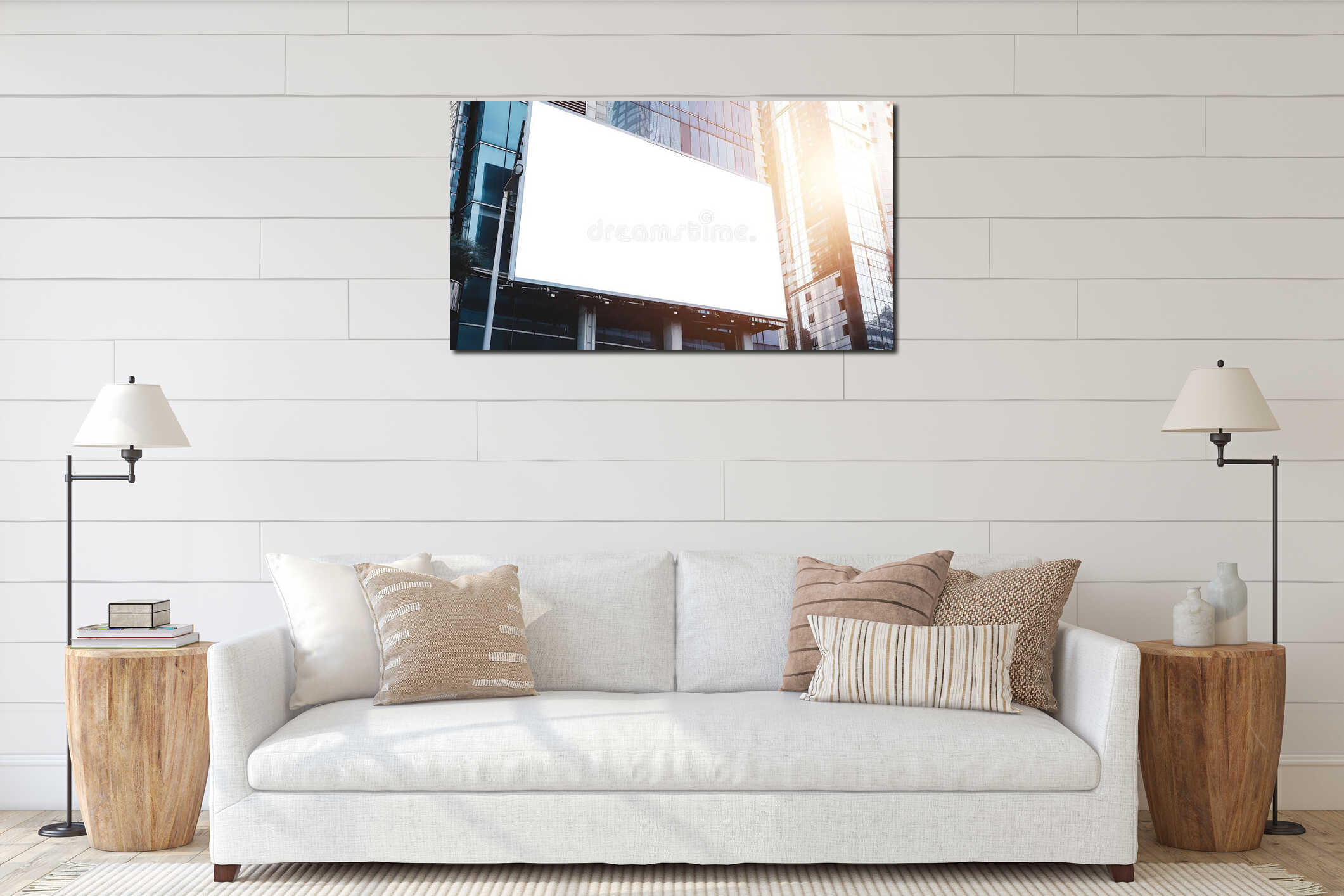 Canvas hanging interior mockup