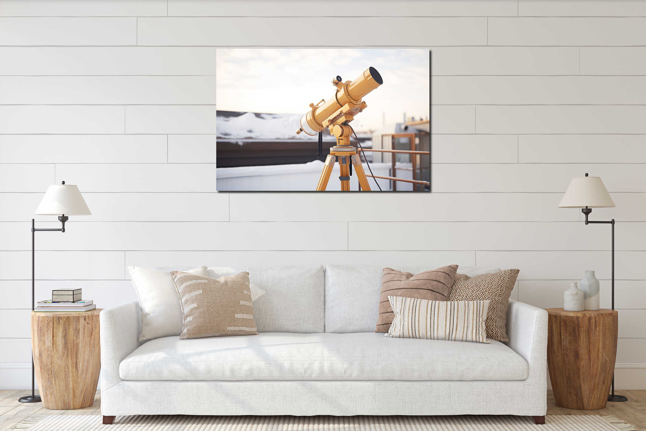 Canvas hanging interior mockup