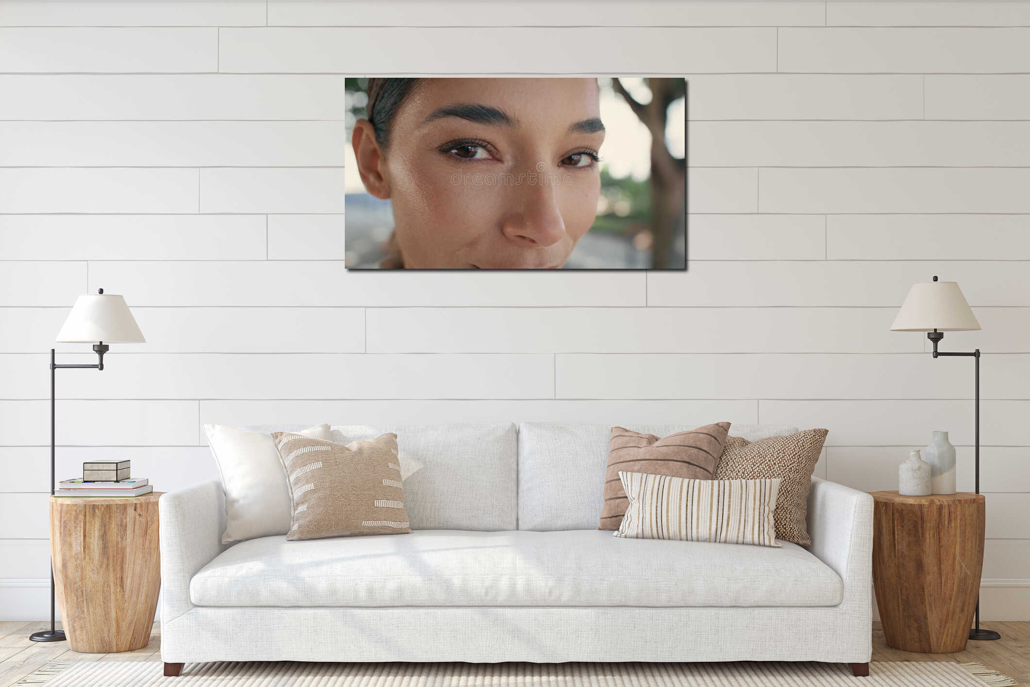 Canvas hanging interior mockup