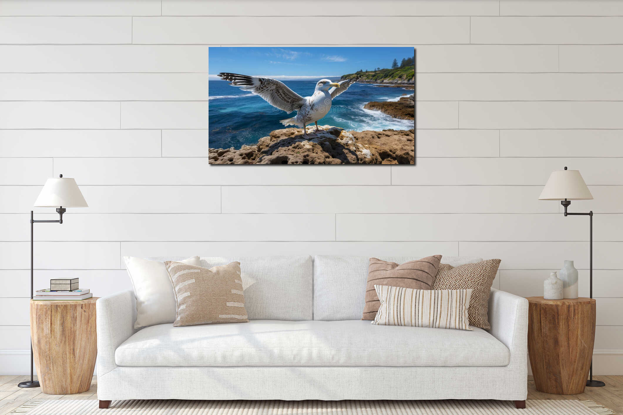 Canvas hanging interior mockup