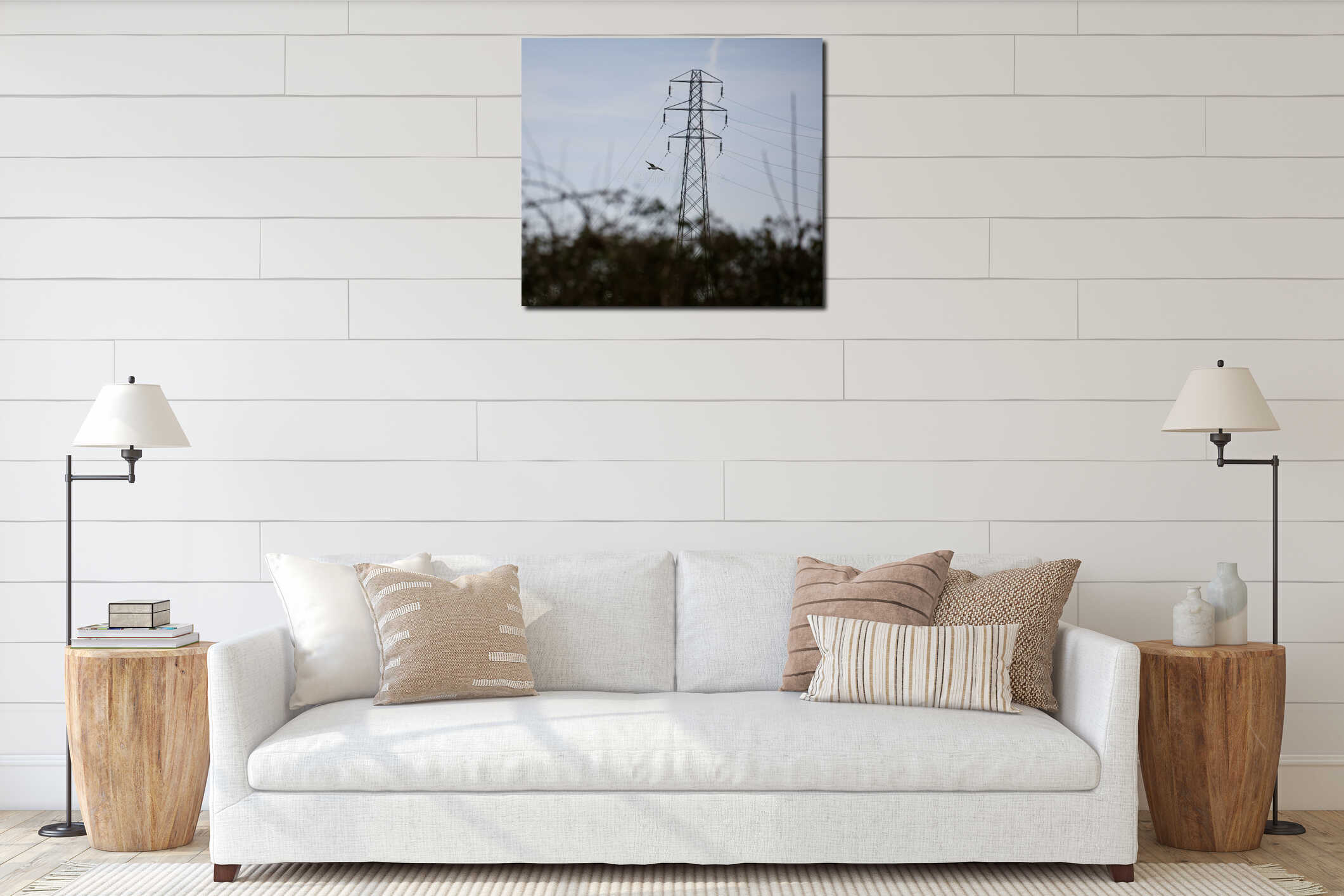 Canvas hanging interior mockup