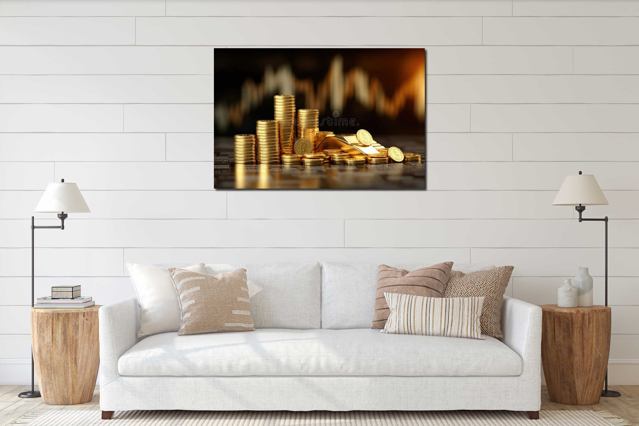 Canvas hanging interior mockup