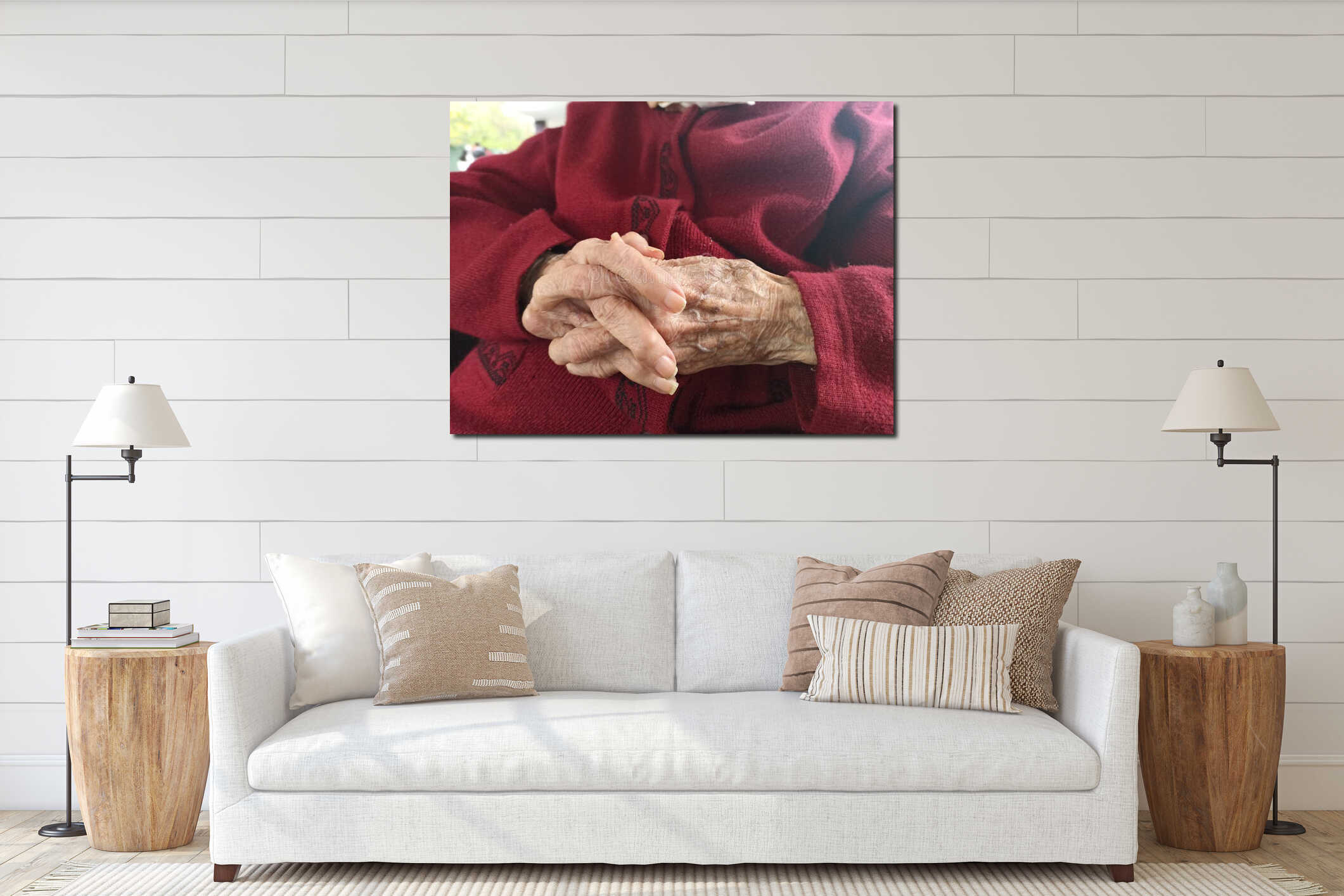 Canvas hanging interior mockup