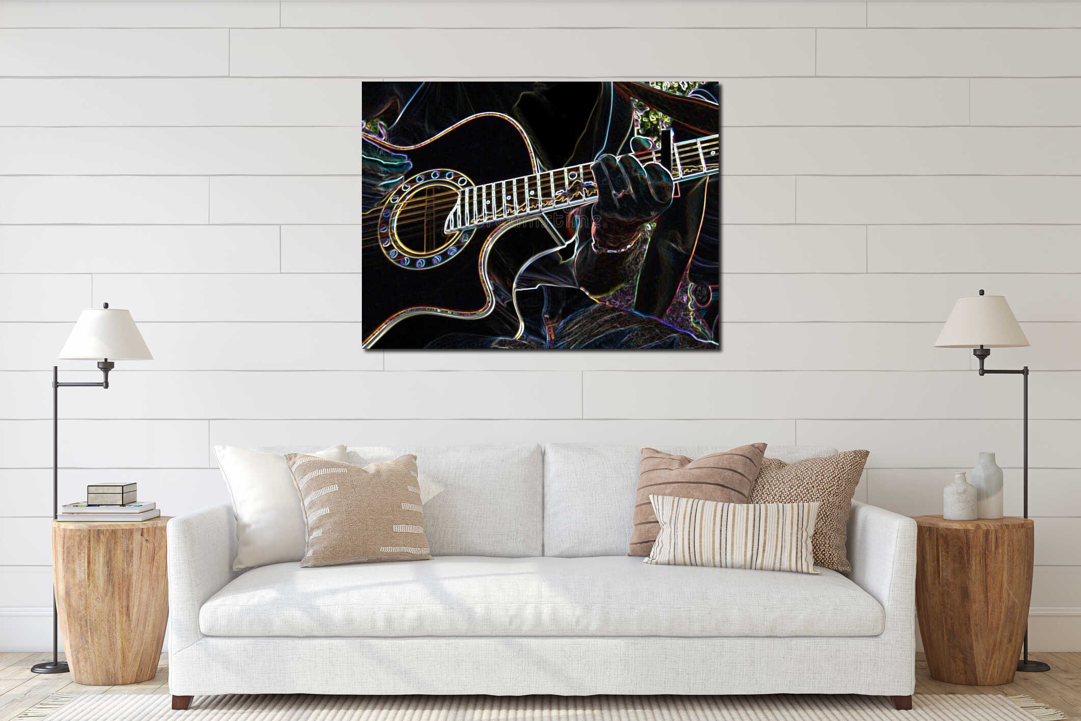 Canvas hanging interior mockup