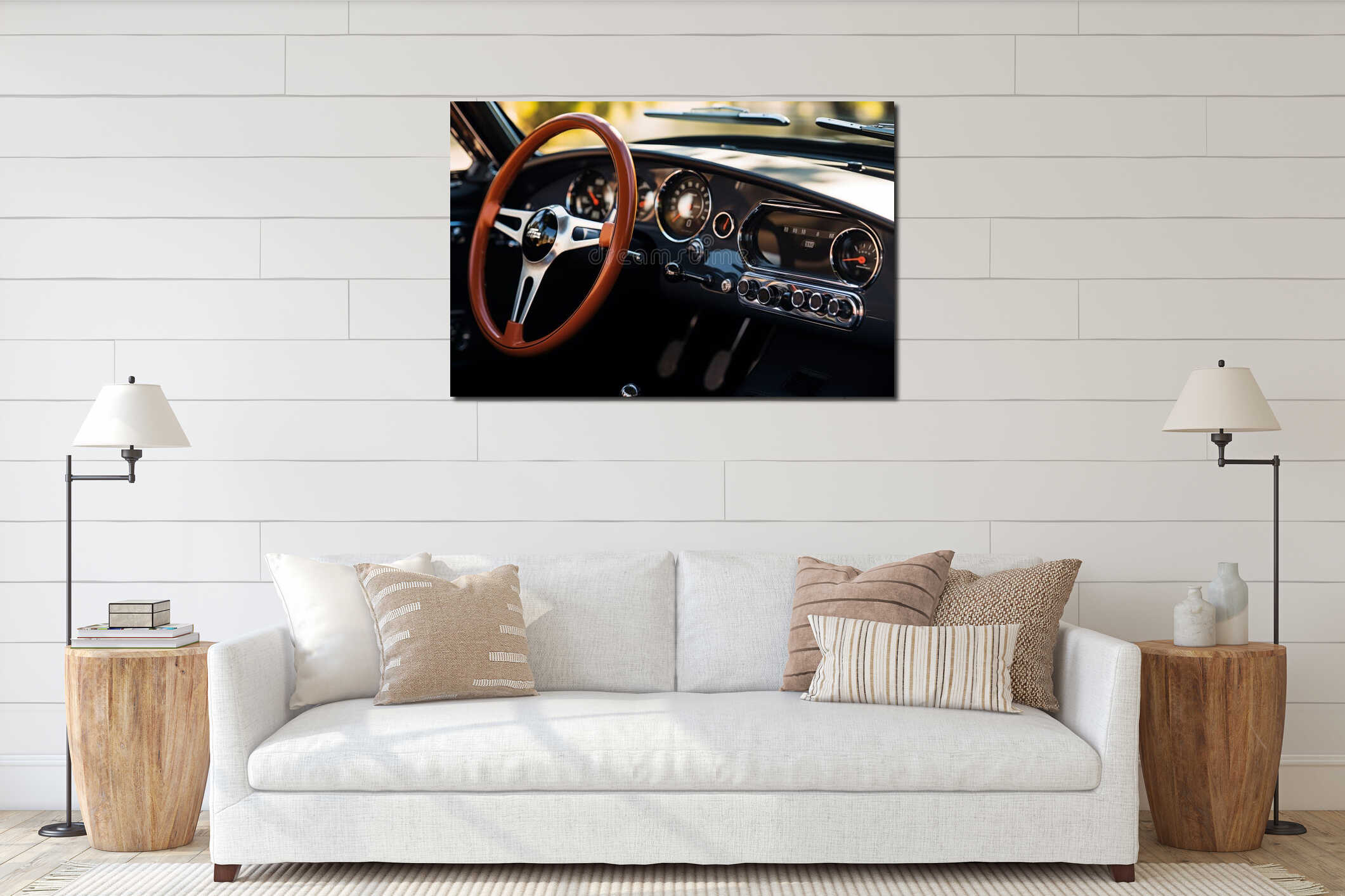 Canvas hanging interior mockup