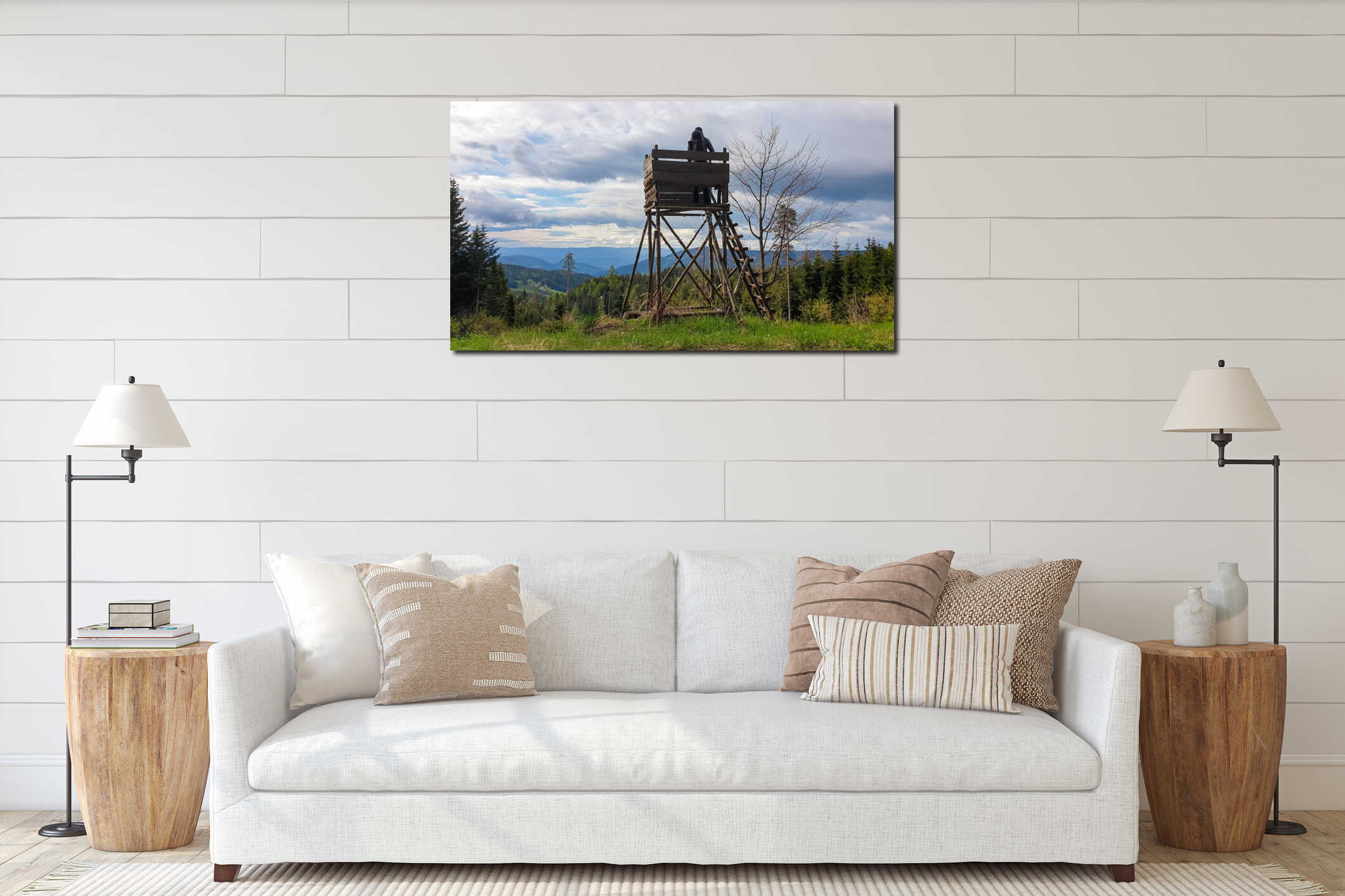 Canvas hanging interior mockup