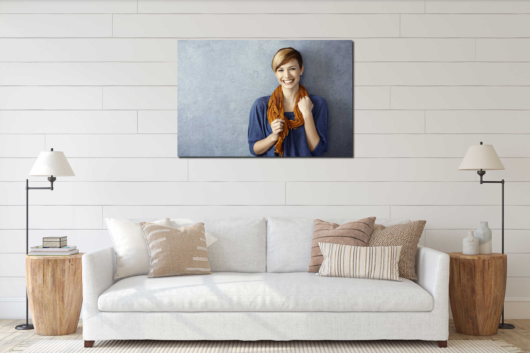 Canvas hanging interior mockup