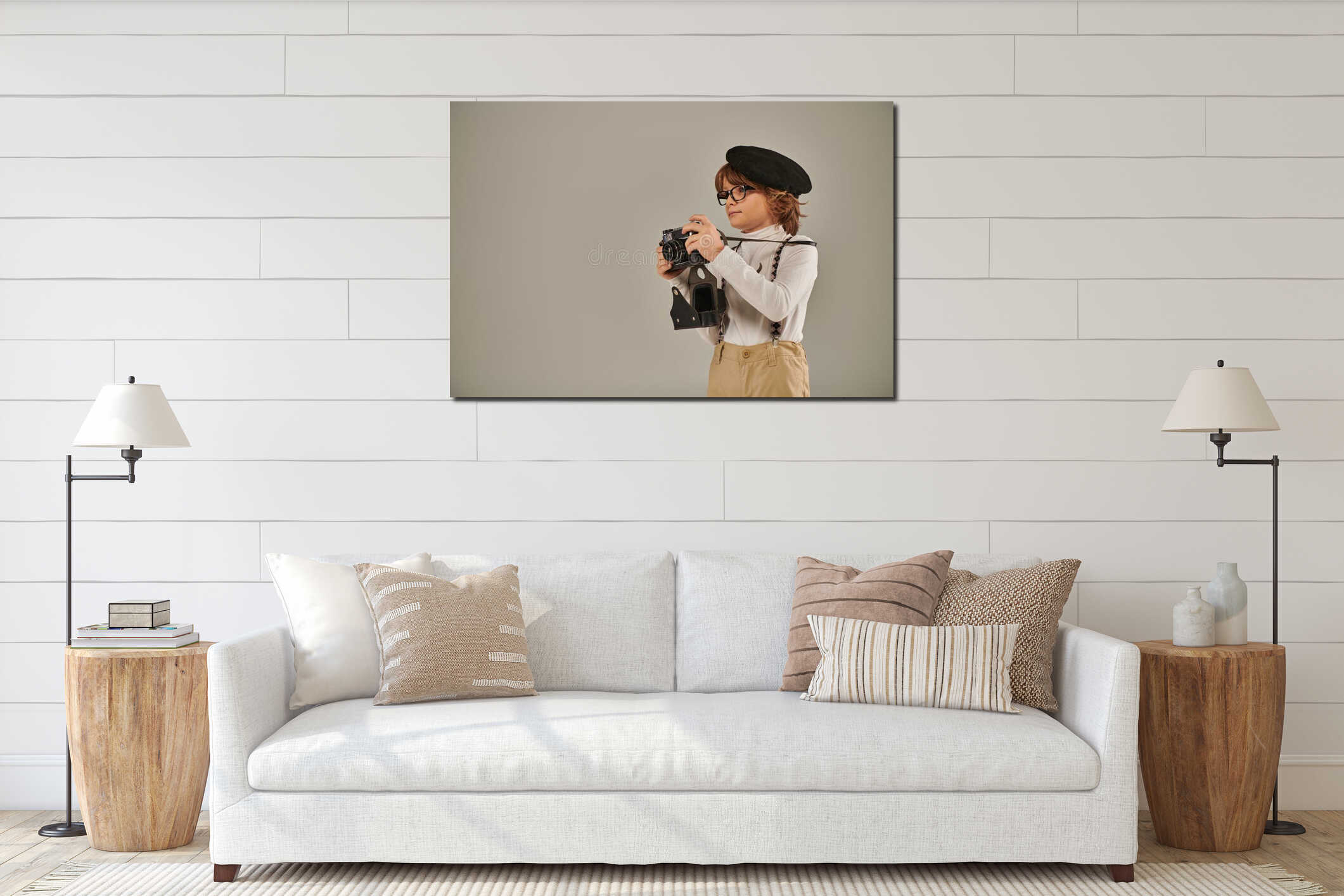 Canvas hanging interior mockup