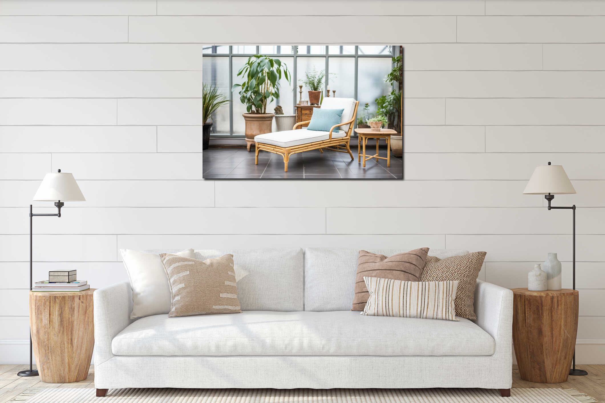 Canvas hanging interior mockup
