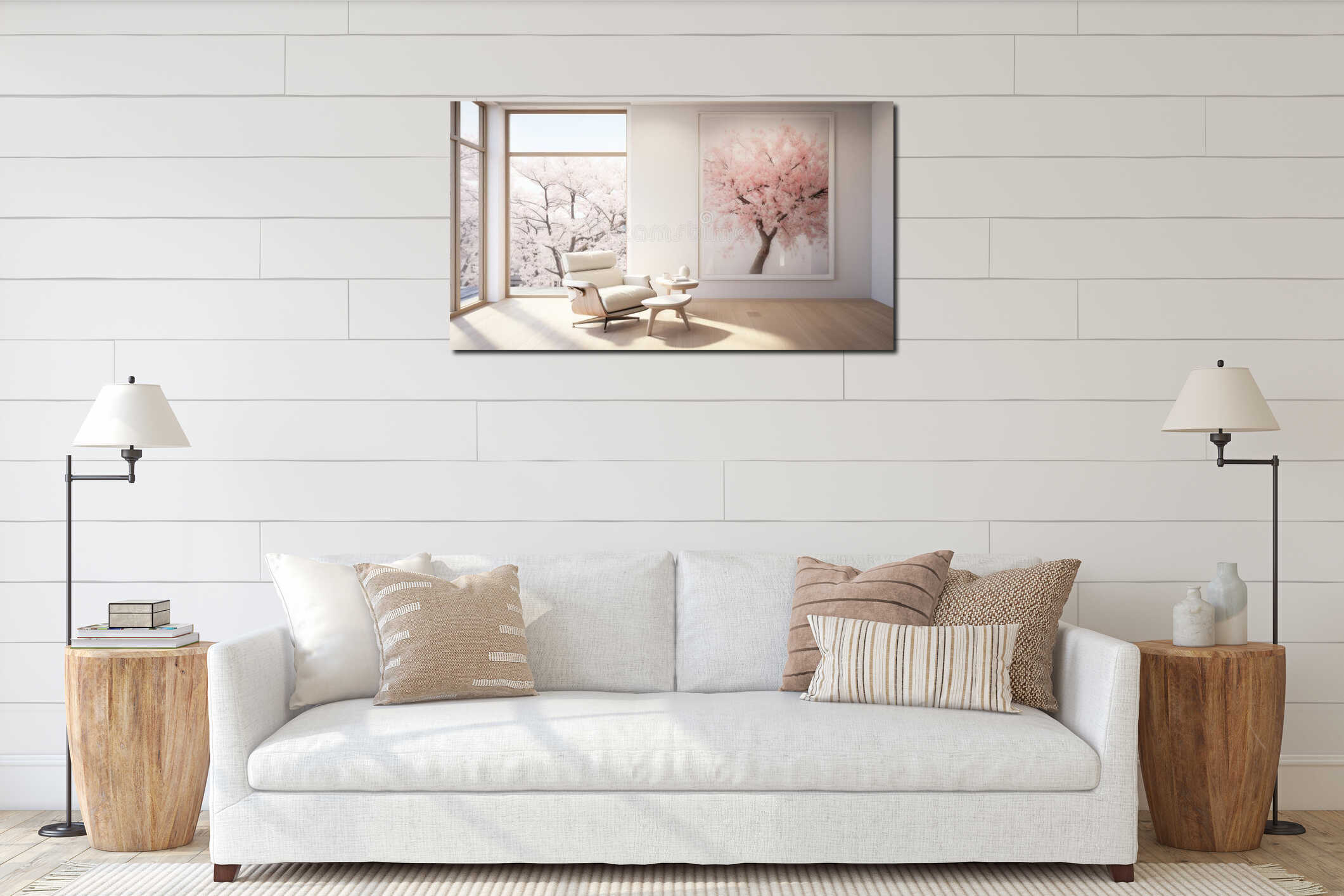 Canvas hanging interior mockup